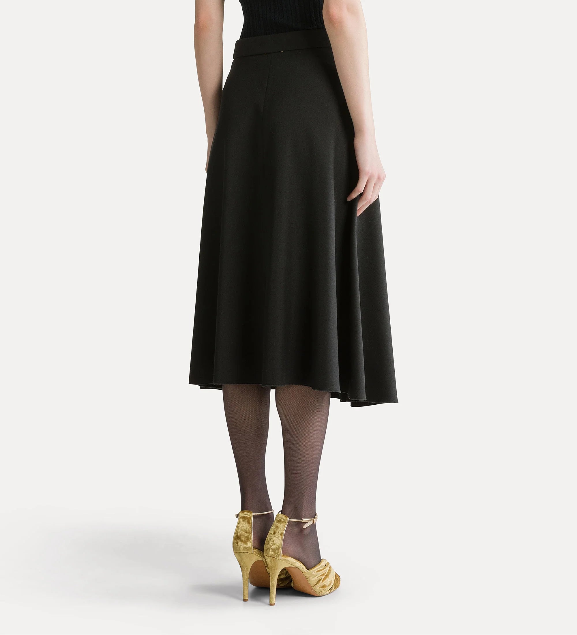 Forte Forte 15026 Grain de poudre midi skirt sort