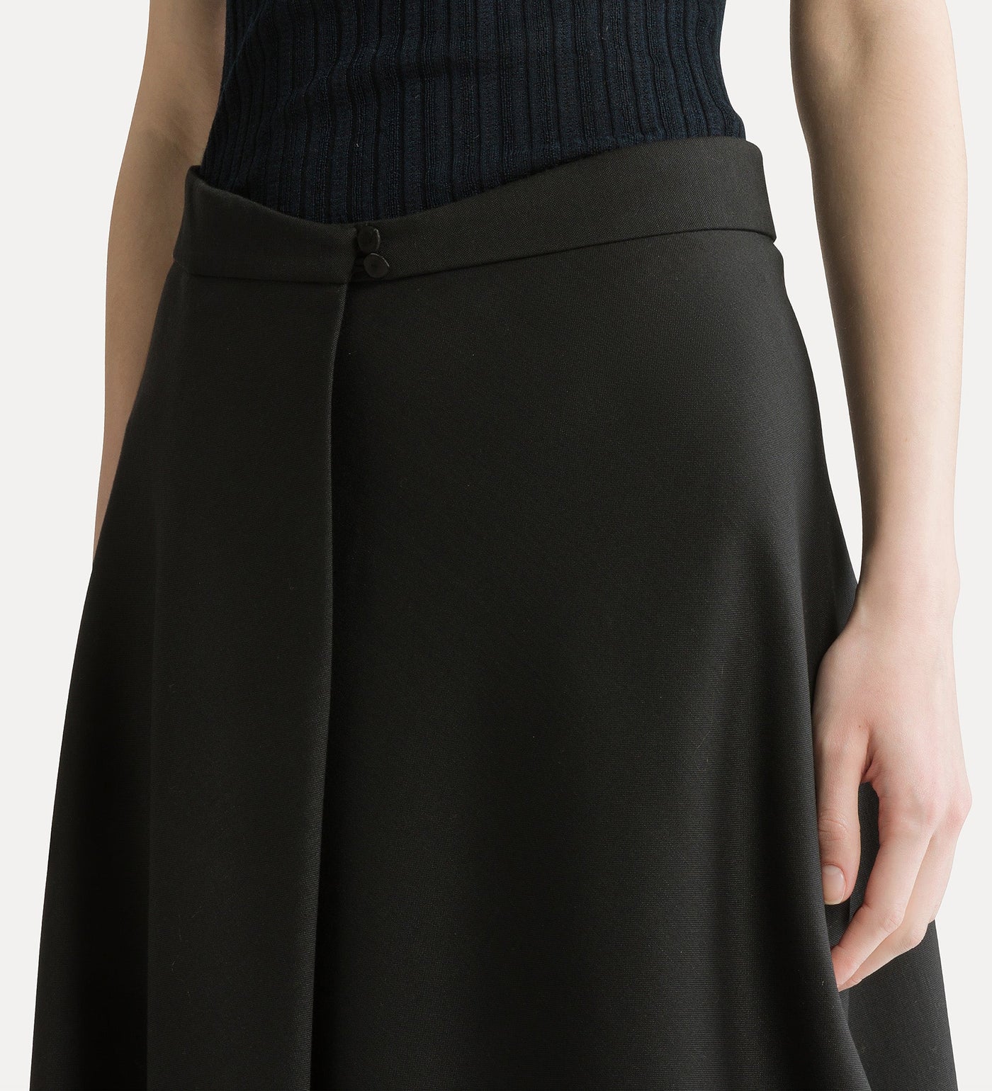 Forte Forte 15026 Grain de poudre midi skirt sort