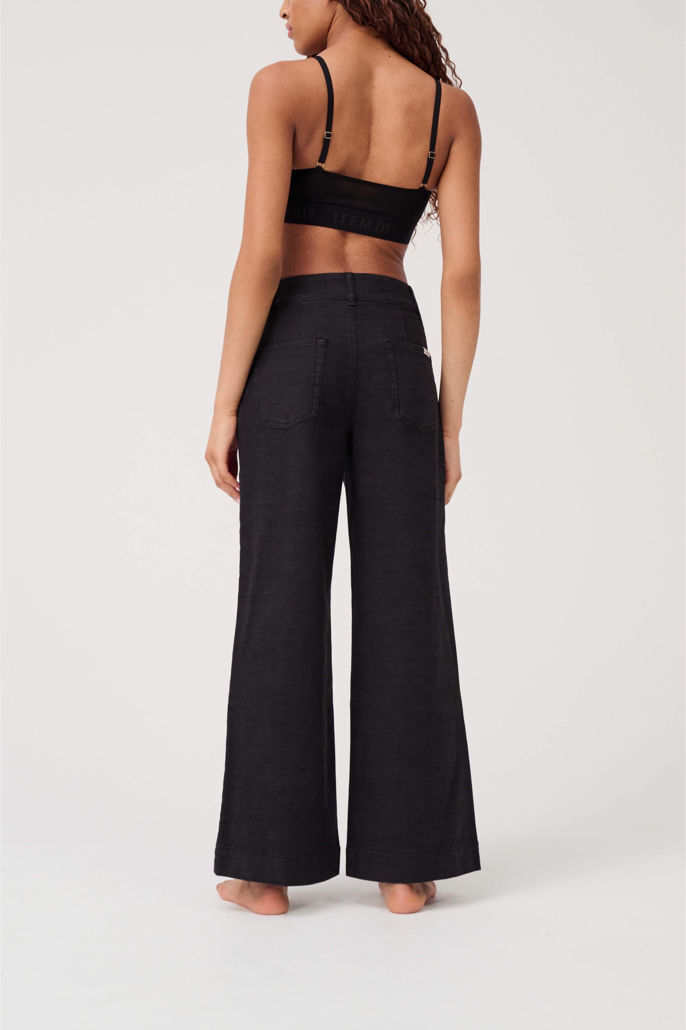 ITEM m6 Loose Panama Pants Rinsed Black