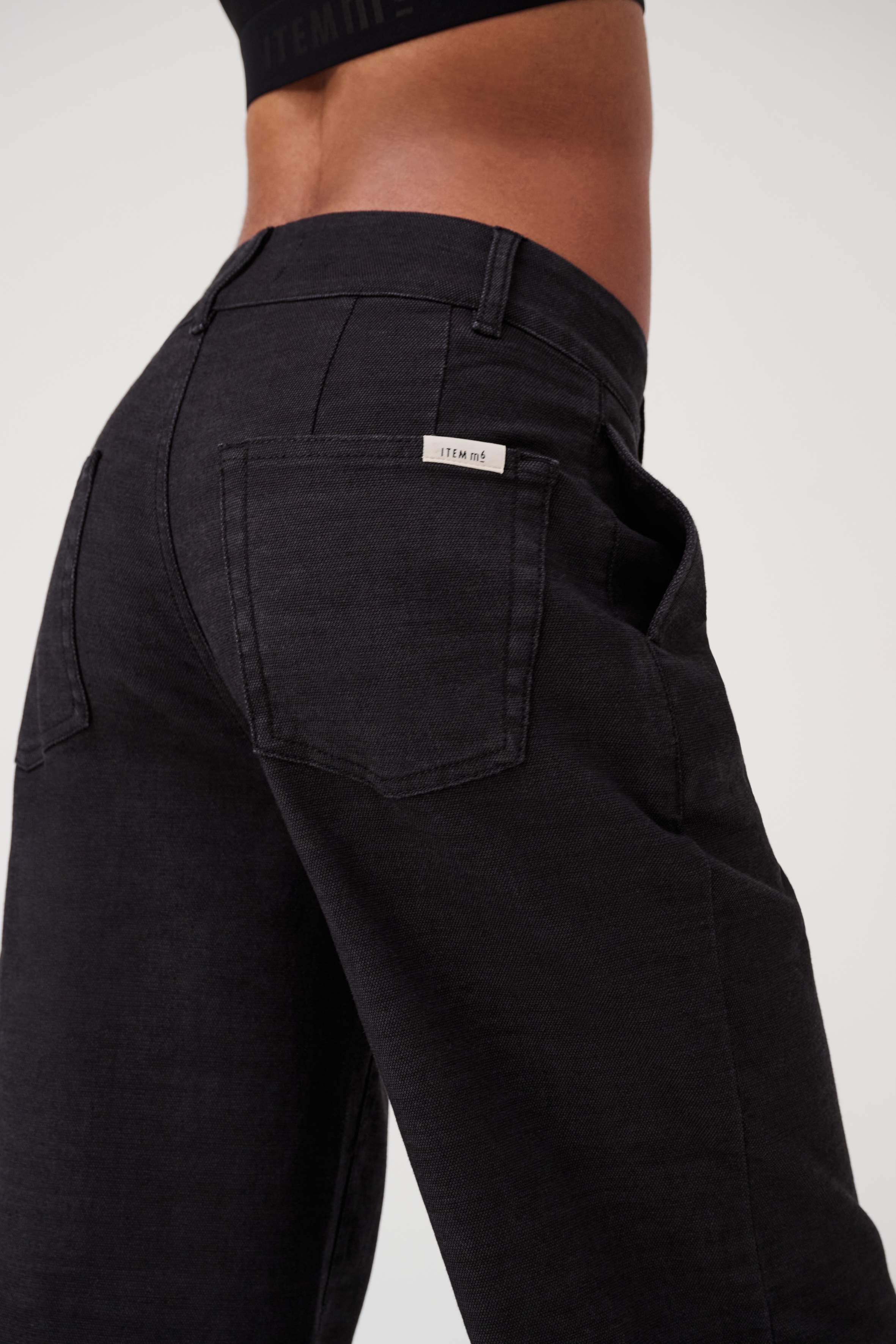 ITEM m6 Loose Panama Pants Rinsed Black