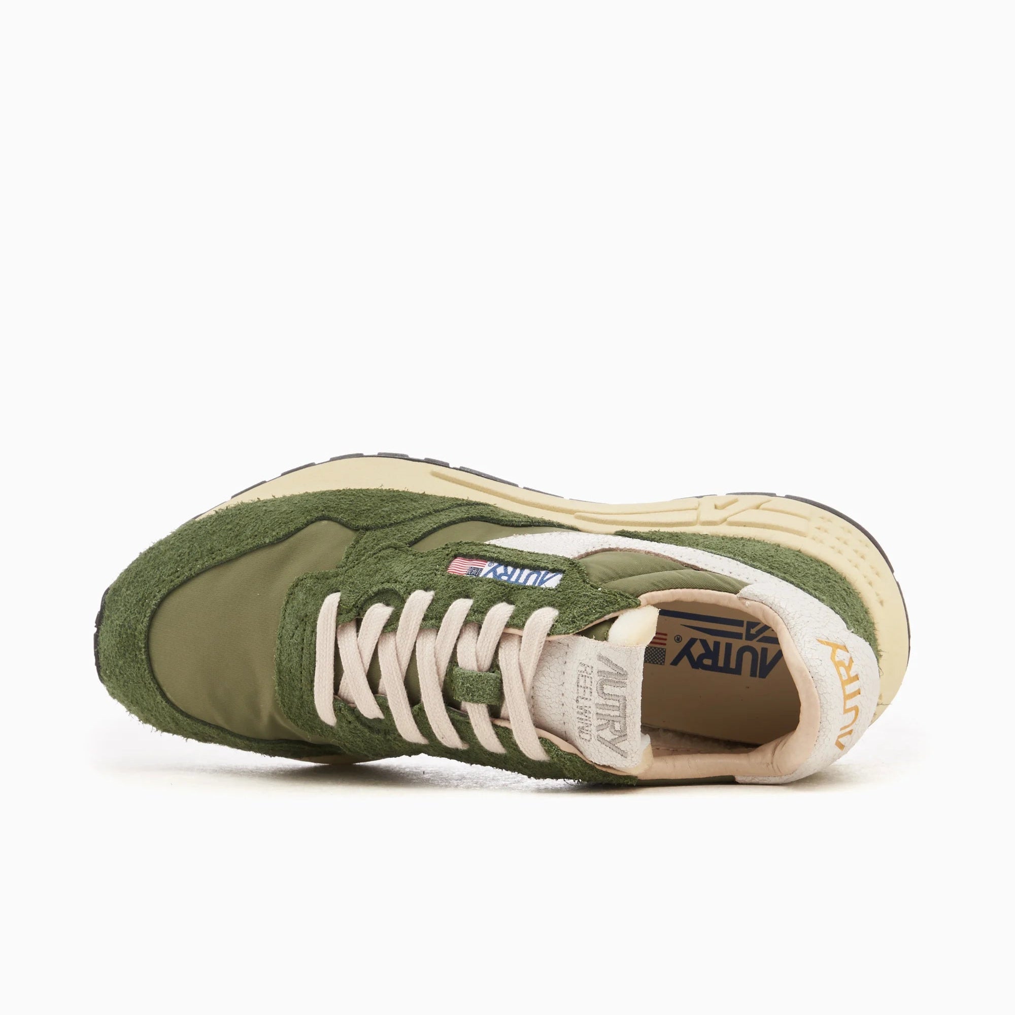 Autry Reelwind Ruskind Sneakers Militærgrøn/Hvid