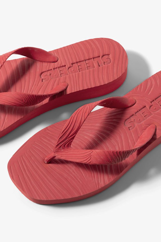 Sleepers Tapered Platform Flip Flops Red