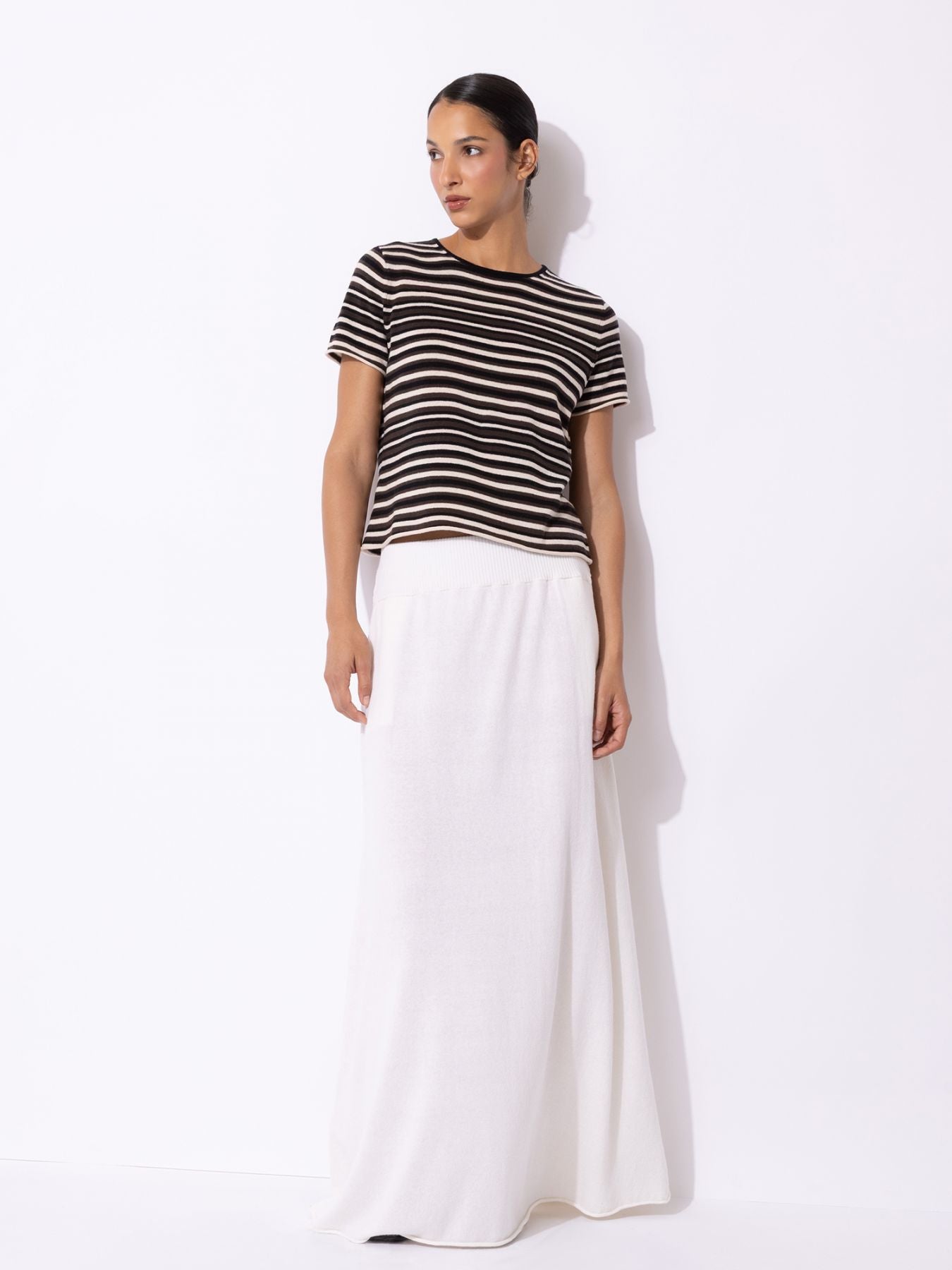 FTC Cashmere Kortærmet Stribet Top