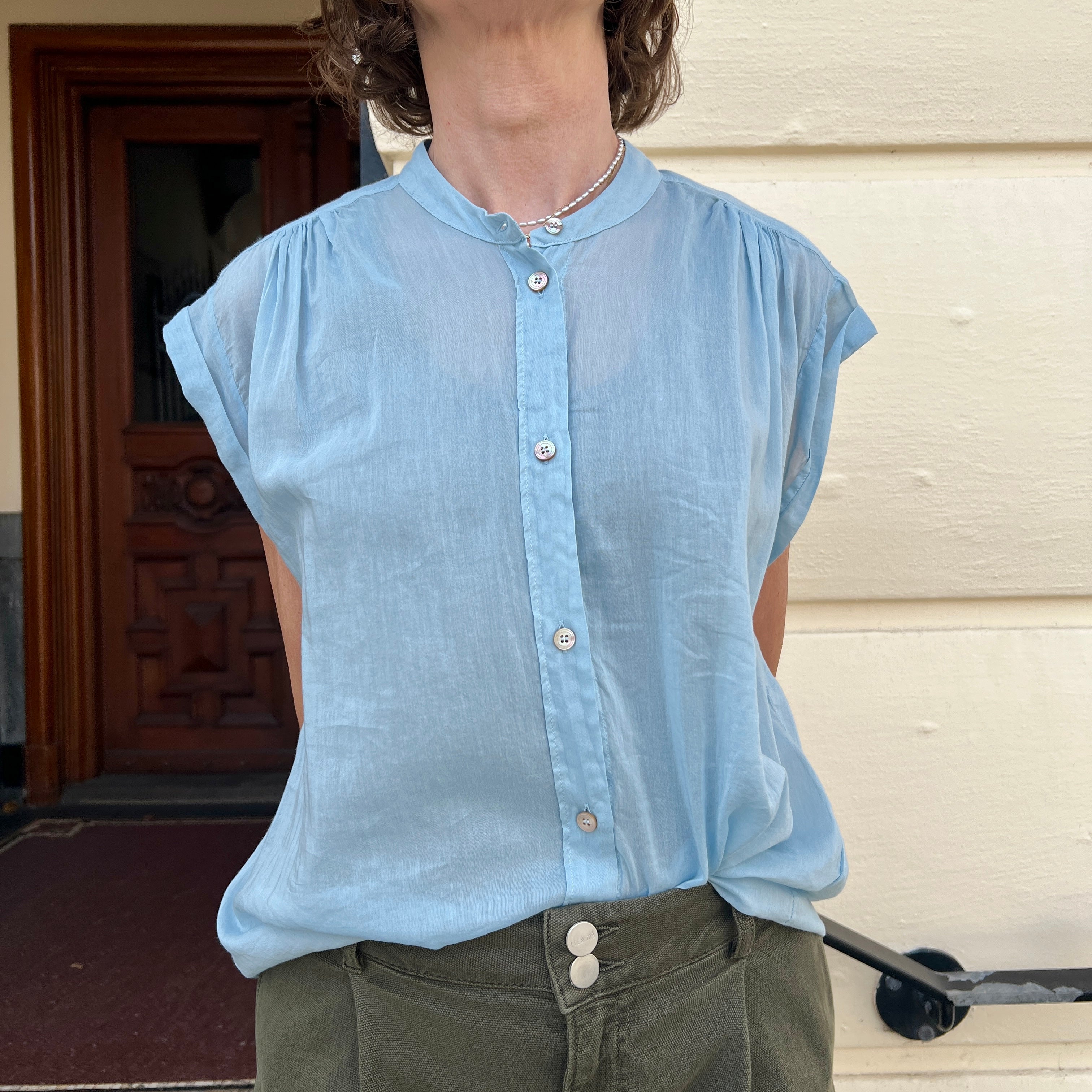 Forte Forte 9924 Cotton Voile Sleeveless Top Nuage