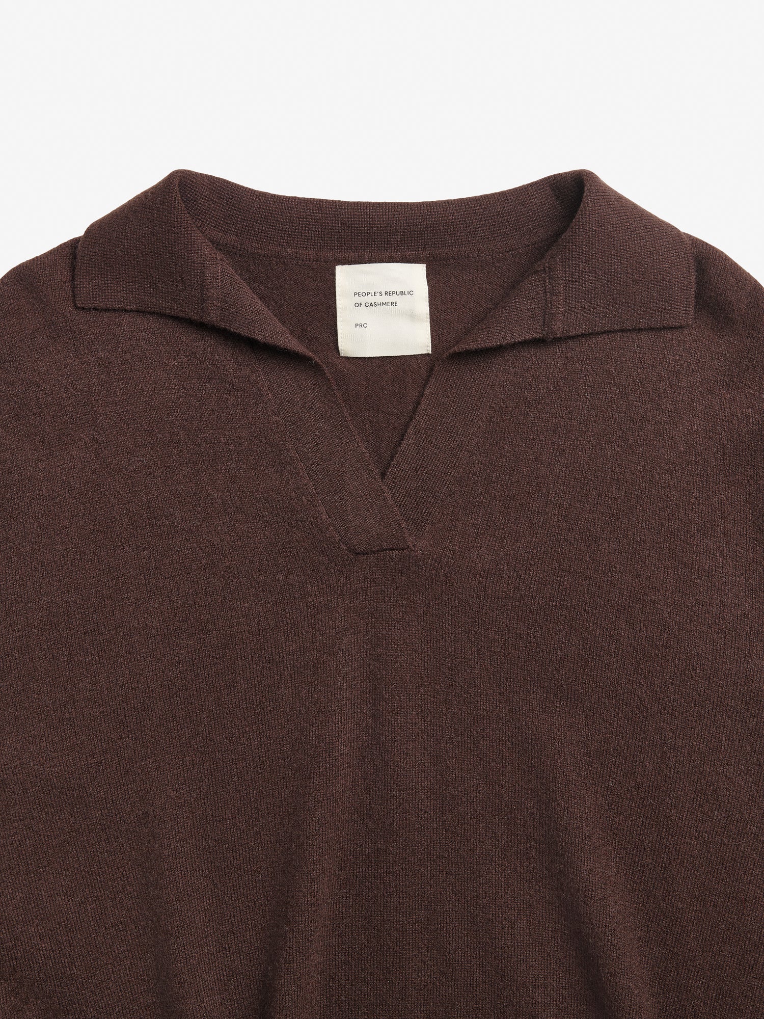 People's Republic of Cashmere Oversized Collar V-Neck Dark Brown