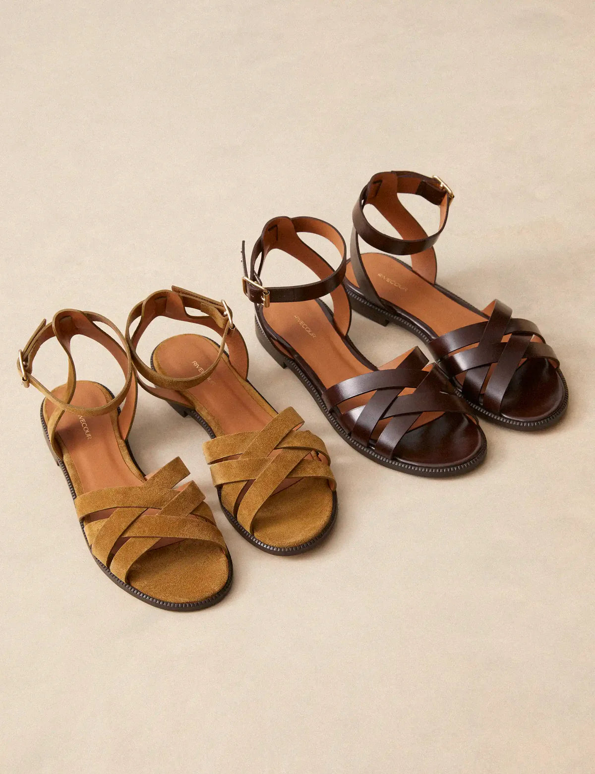 Rivecour 203 Ruskind Sandaler Bark