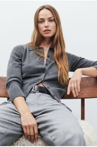 Closed Cashmere Cardigan Dark Grey Melange