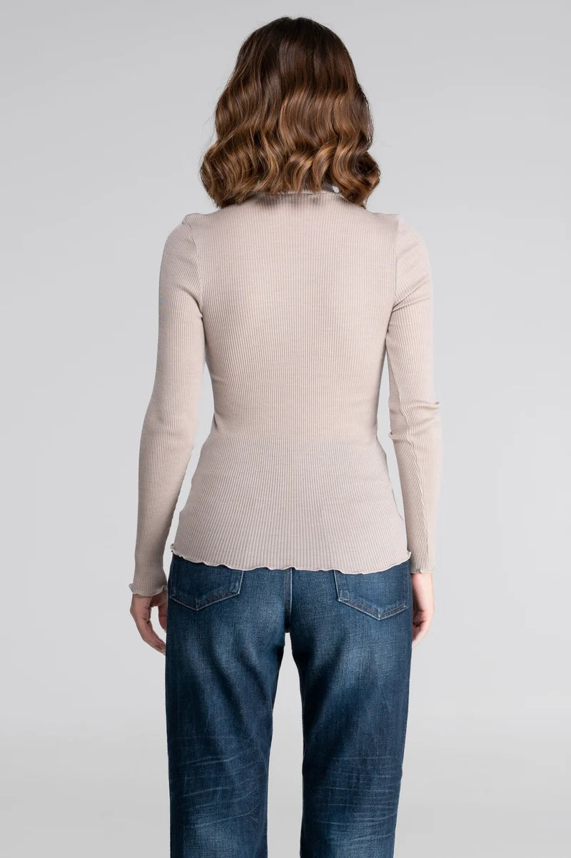 Oscalito Langærmet Bluse m. Mock turtleneck beige