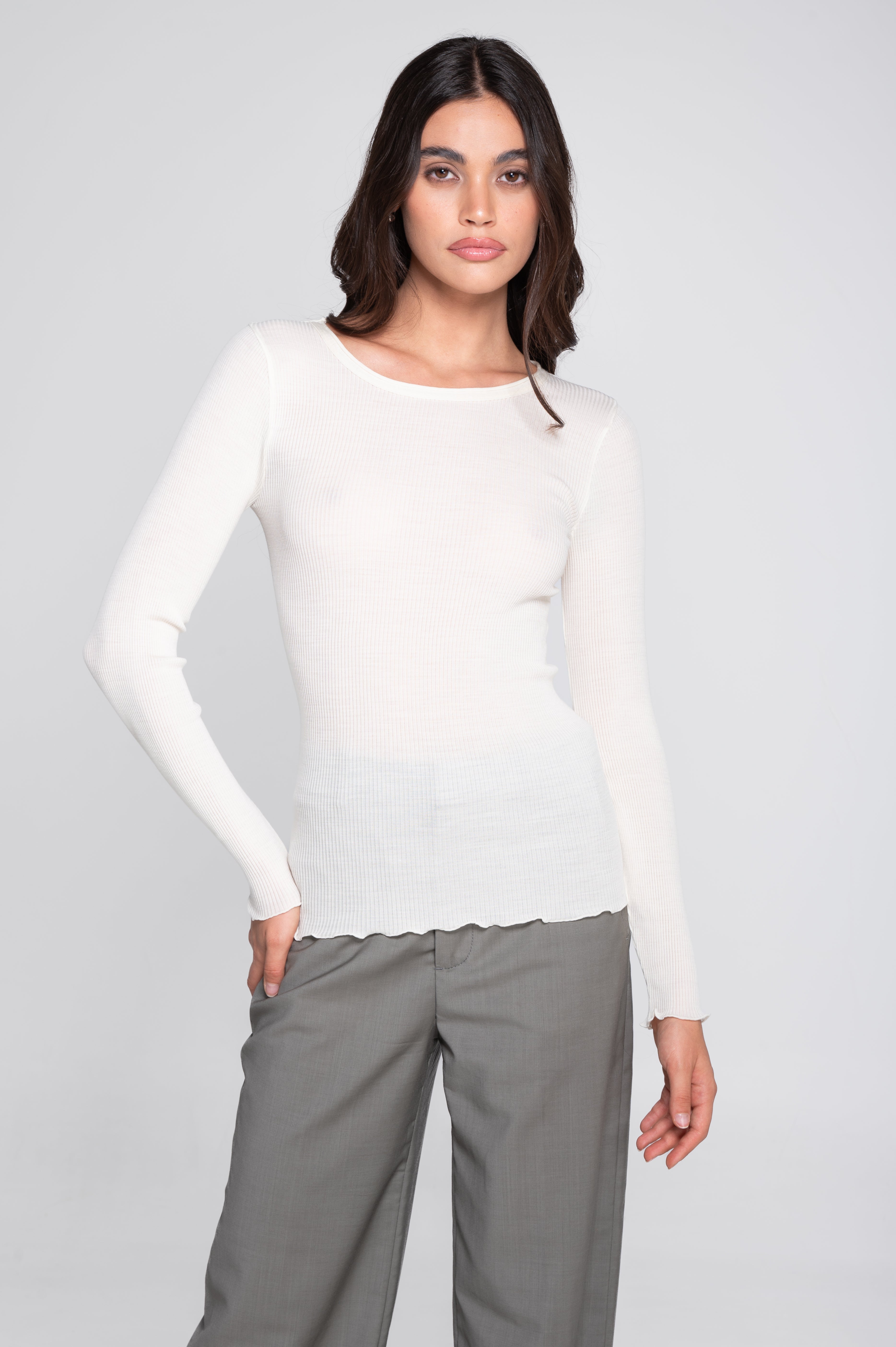 Oscalito Langærmet Bluse Ivory