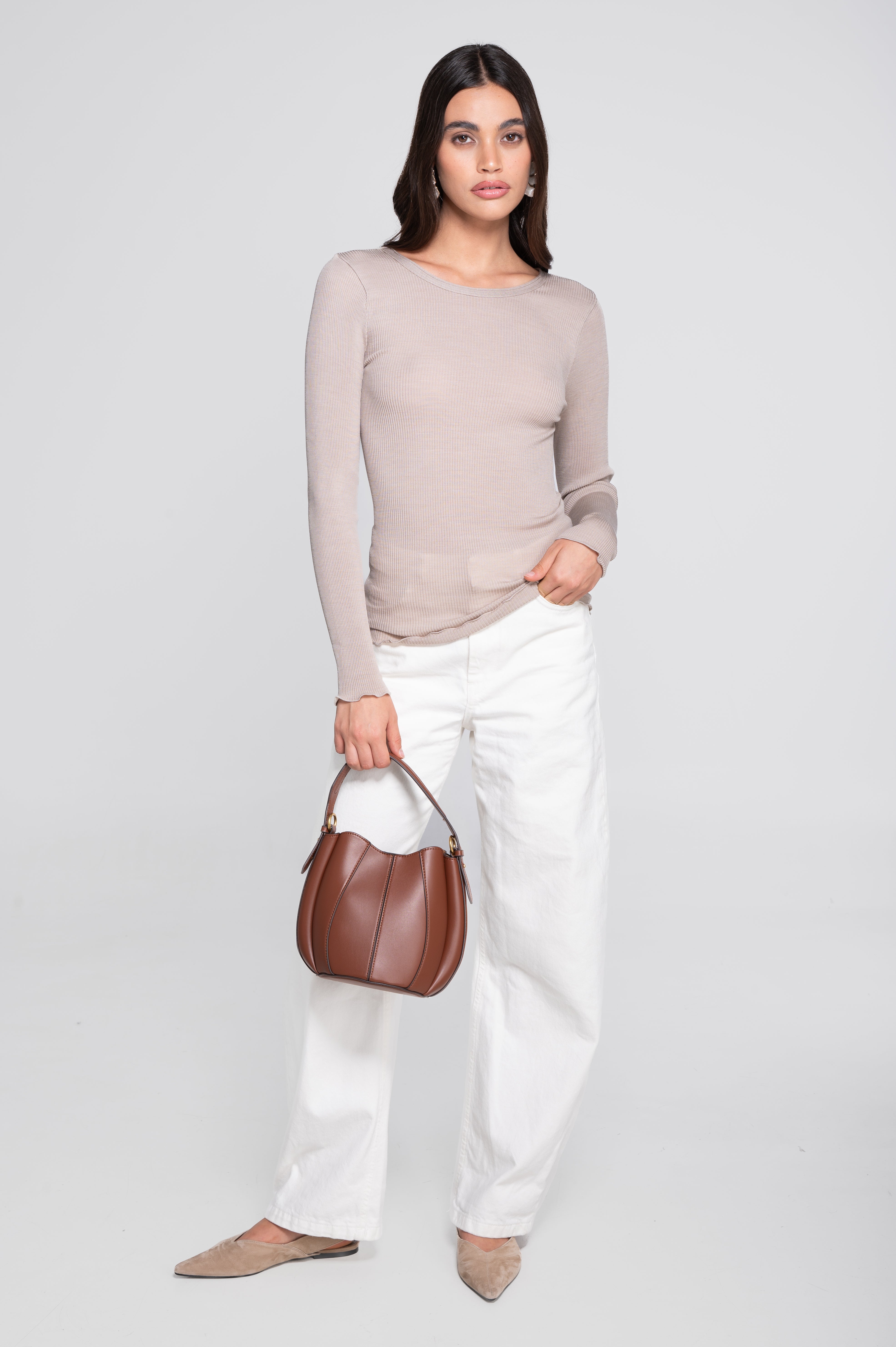 Oscalito Langærmet Bluse Beige