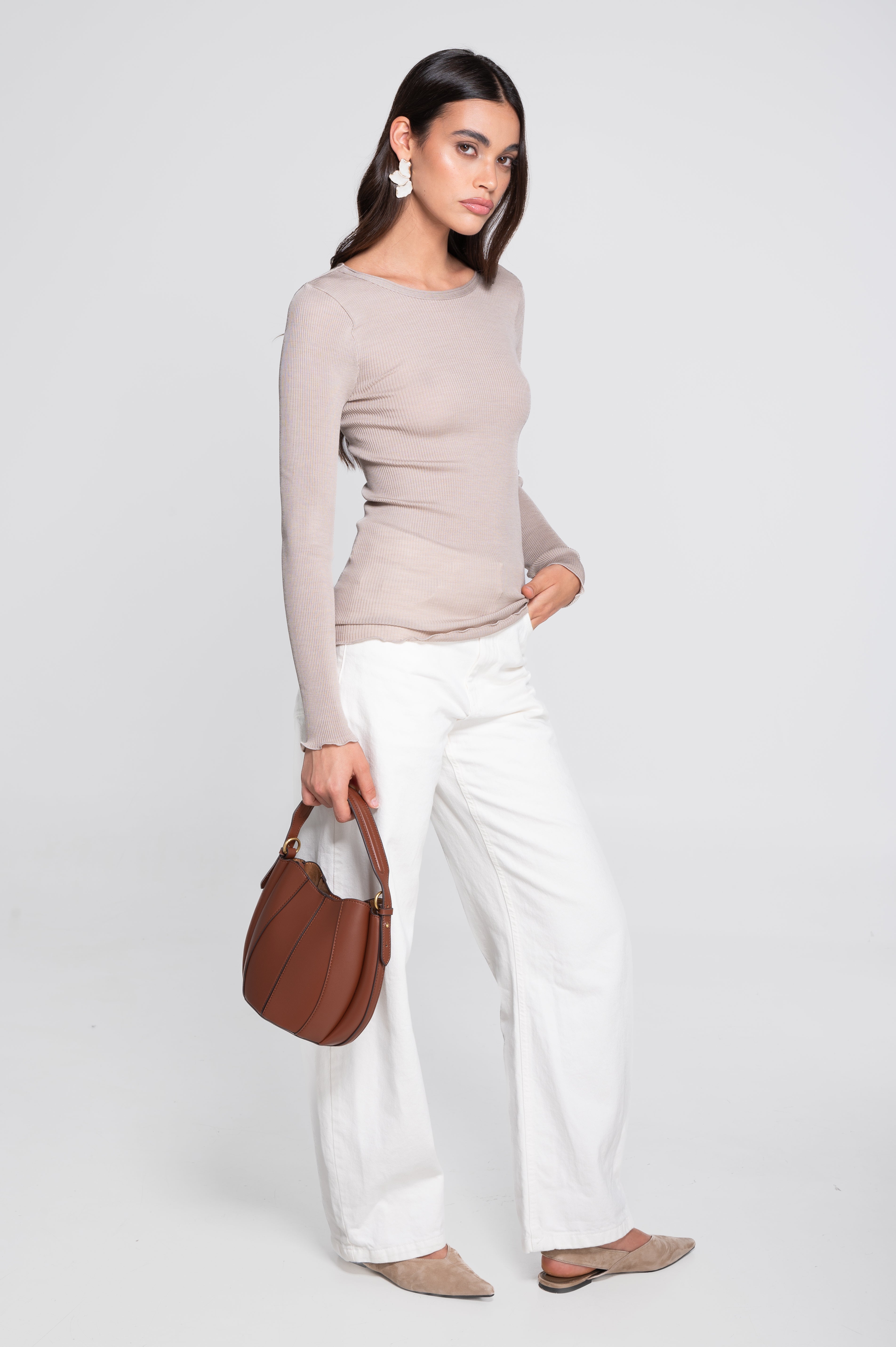Oscalito Langærmet Bluse Beige