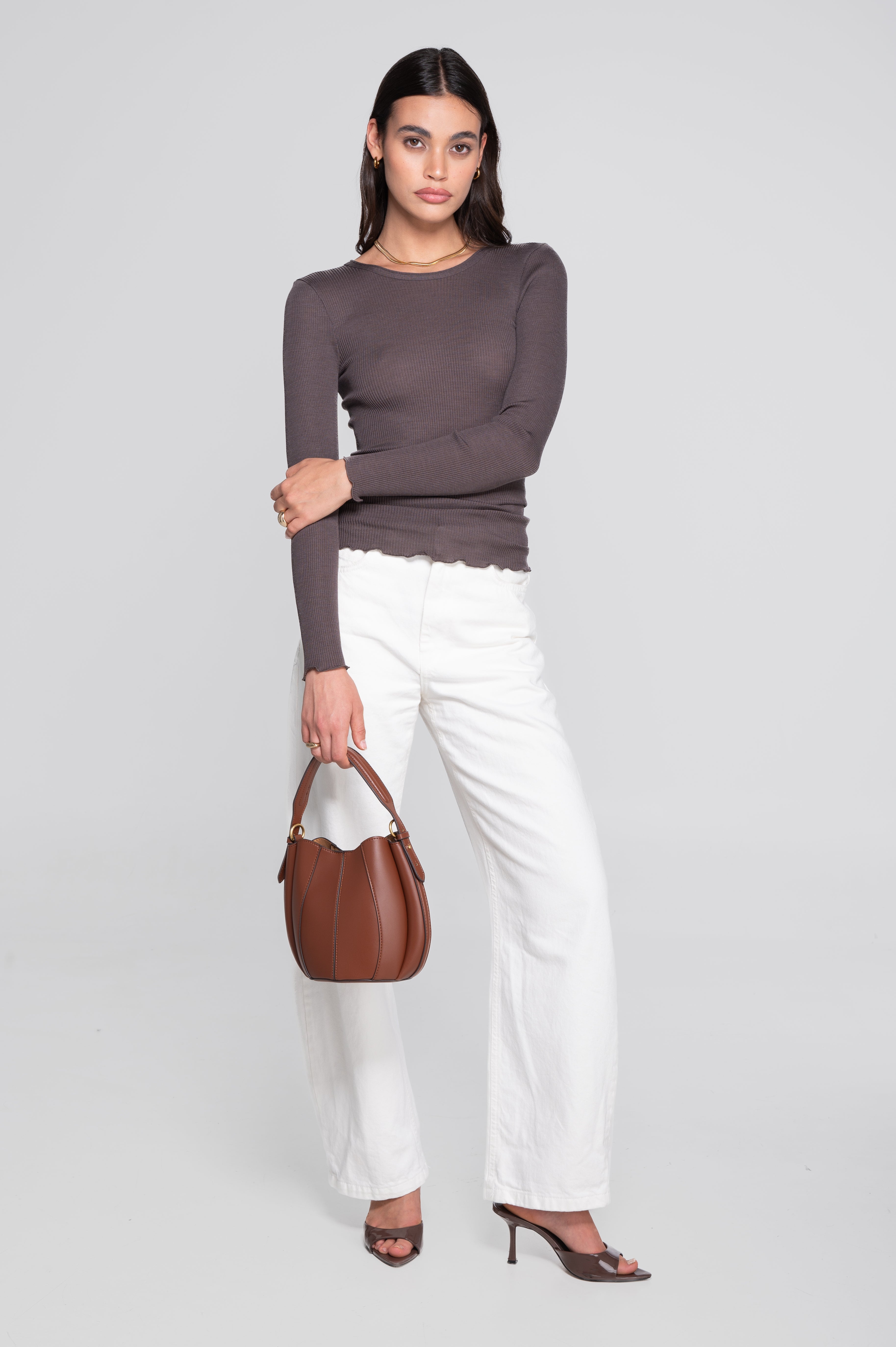 Oscalito Langærmet Bluse Taupe