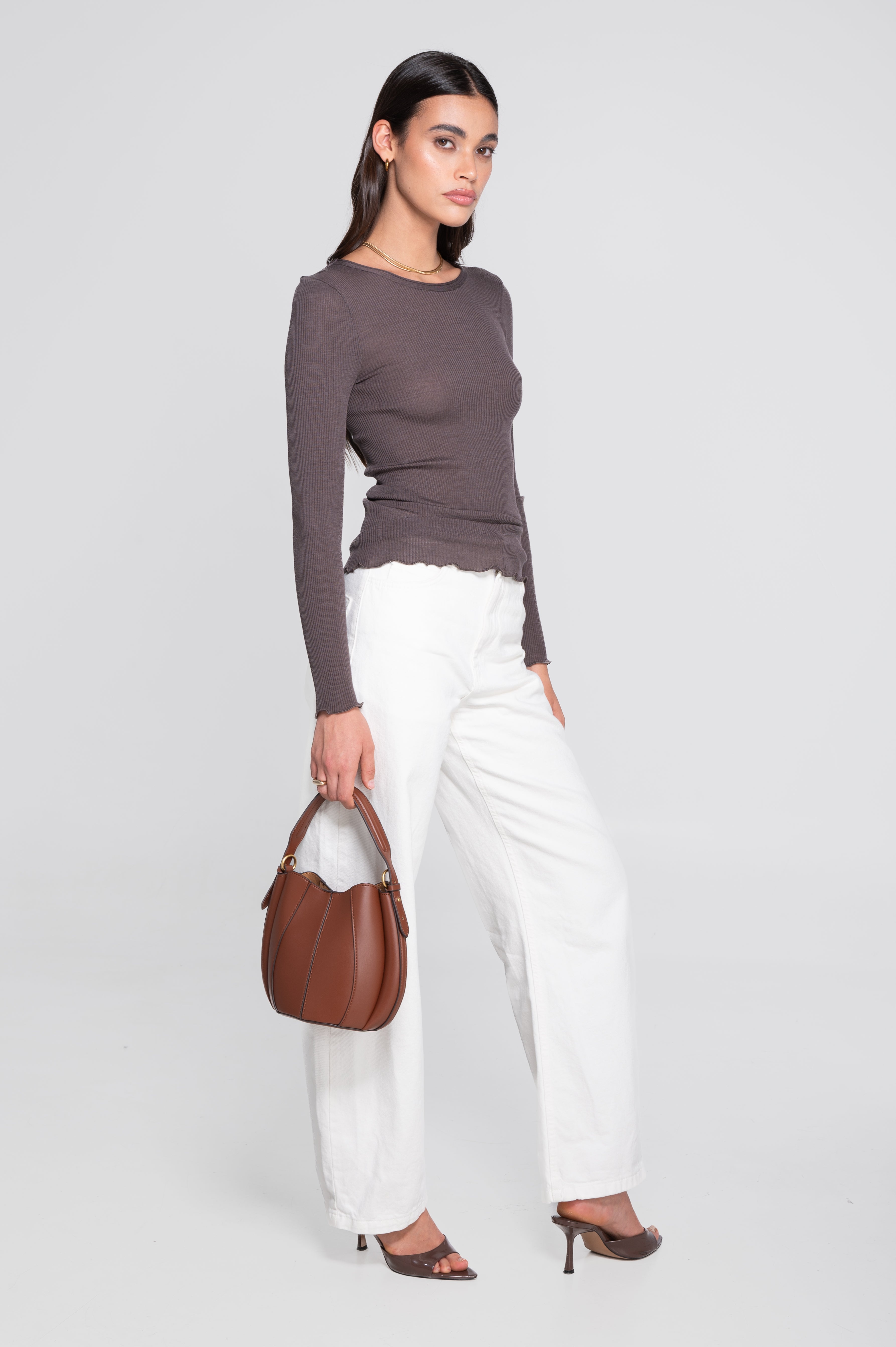 Oscalito Langærmet Bluse Taupe