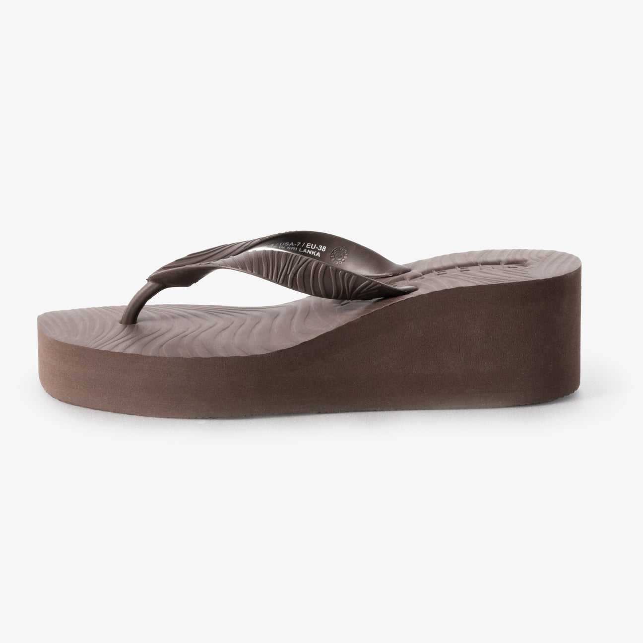Sleepers Tapered High Platform Flip Flops Brown