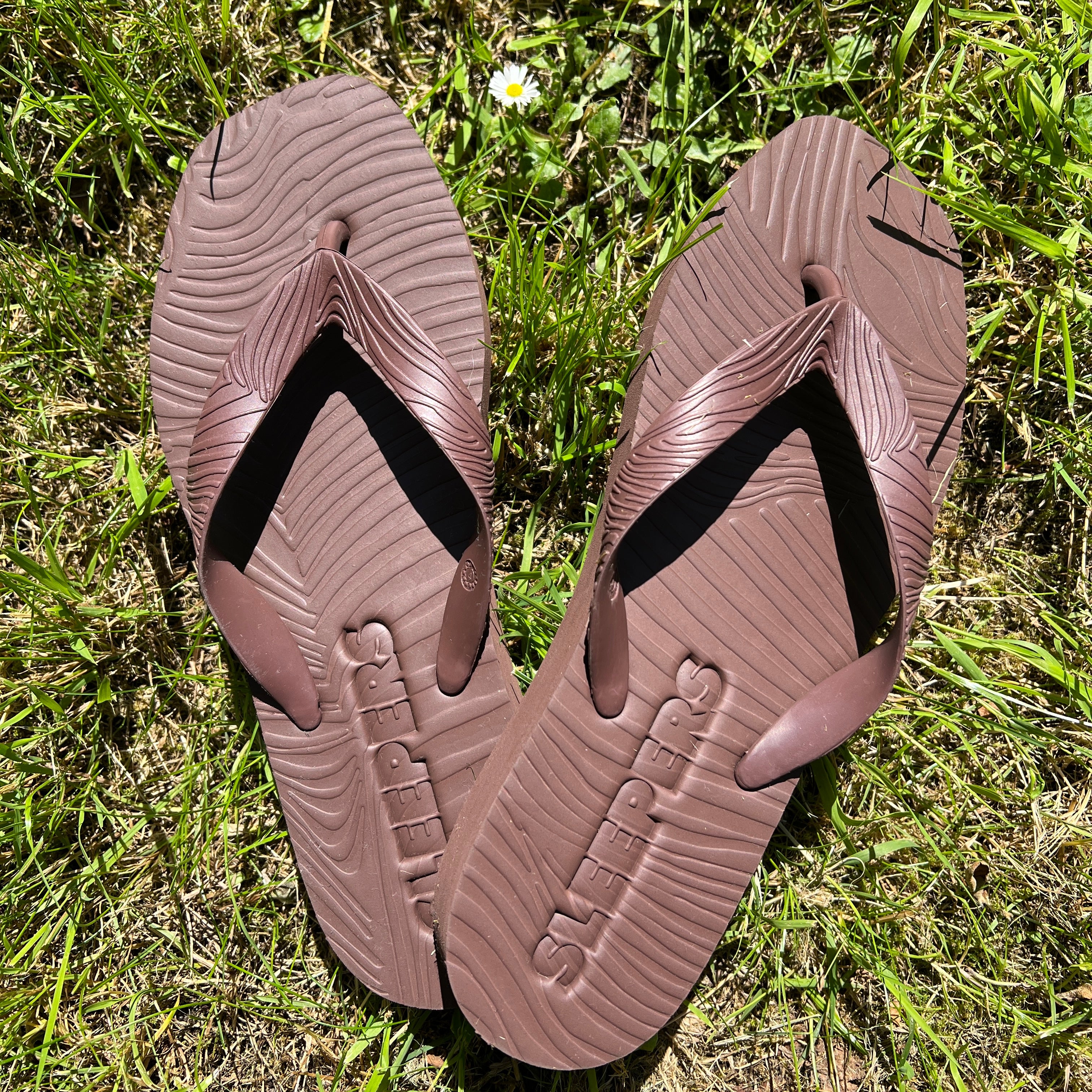 Sleepers Tapered Platform Flip Flops Brown