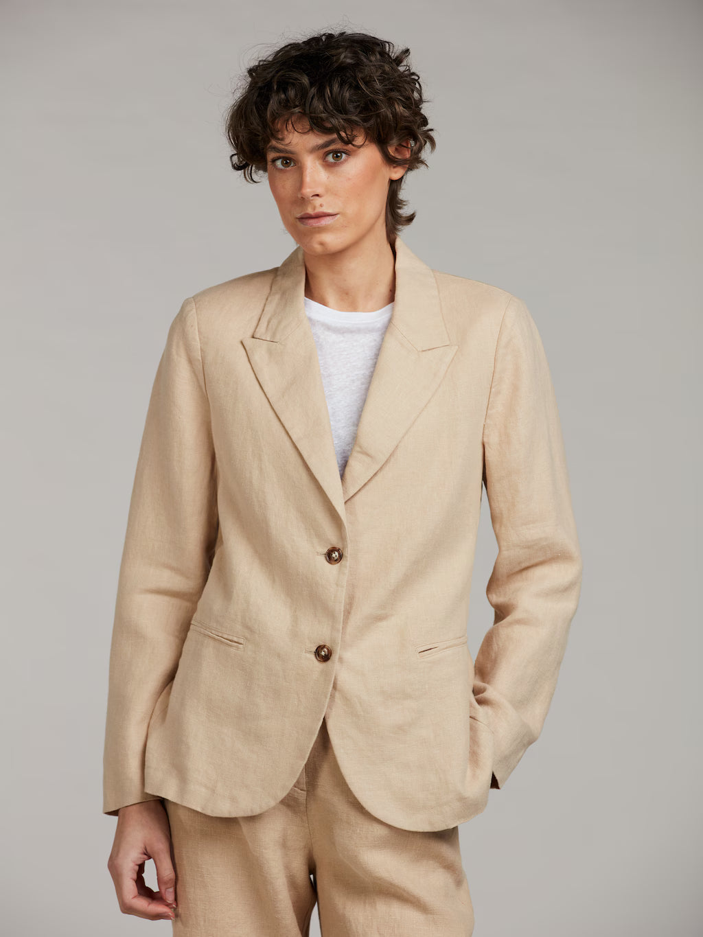 Stenströms Lara Hør Blazer Beige