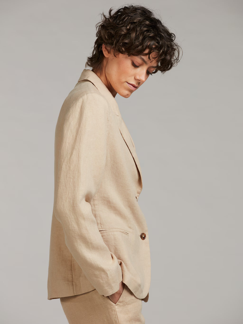Stenströms Lara Hør Blazer Beige