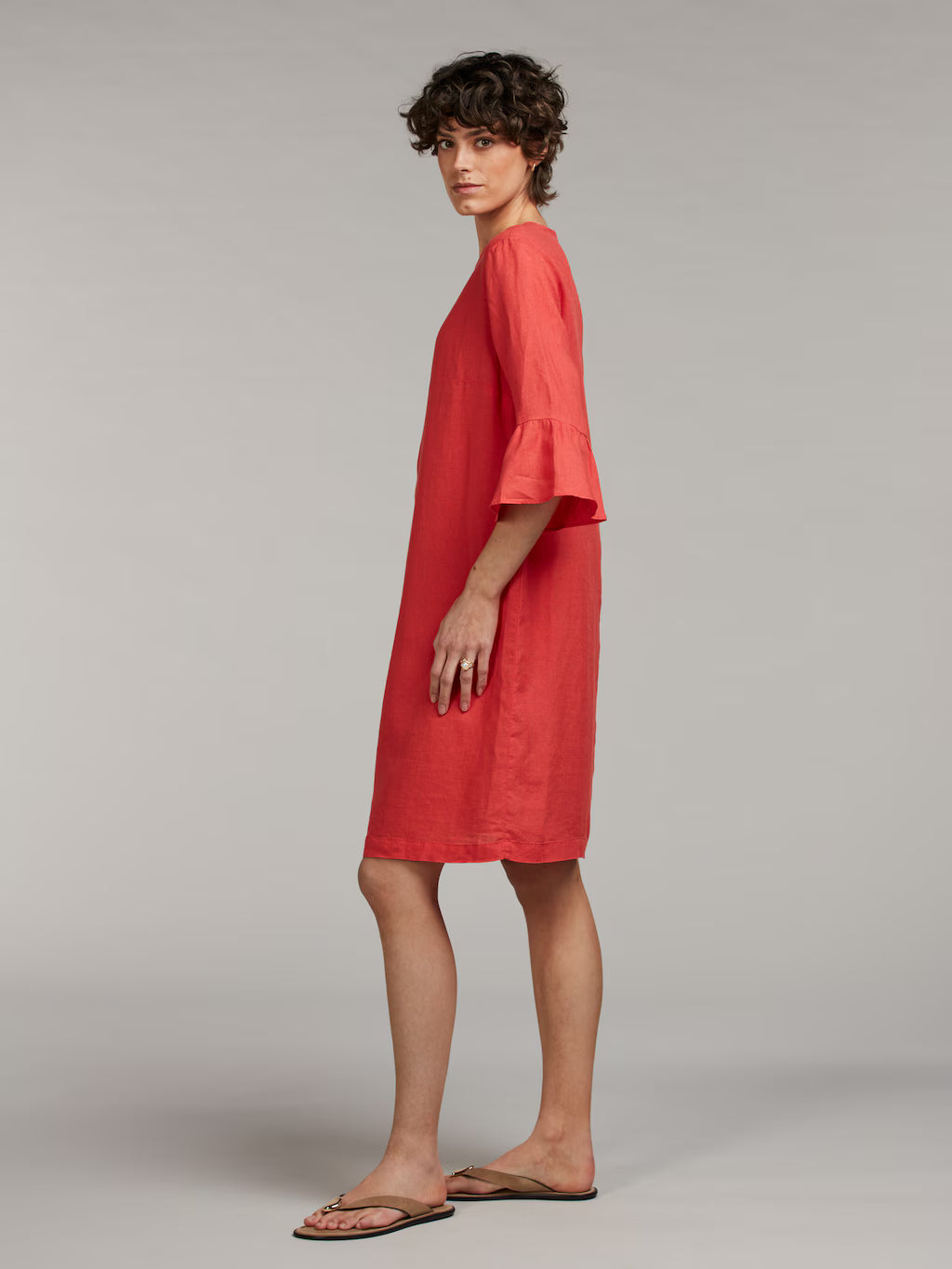 Stenströms Lindsay Hør Kjole Rød