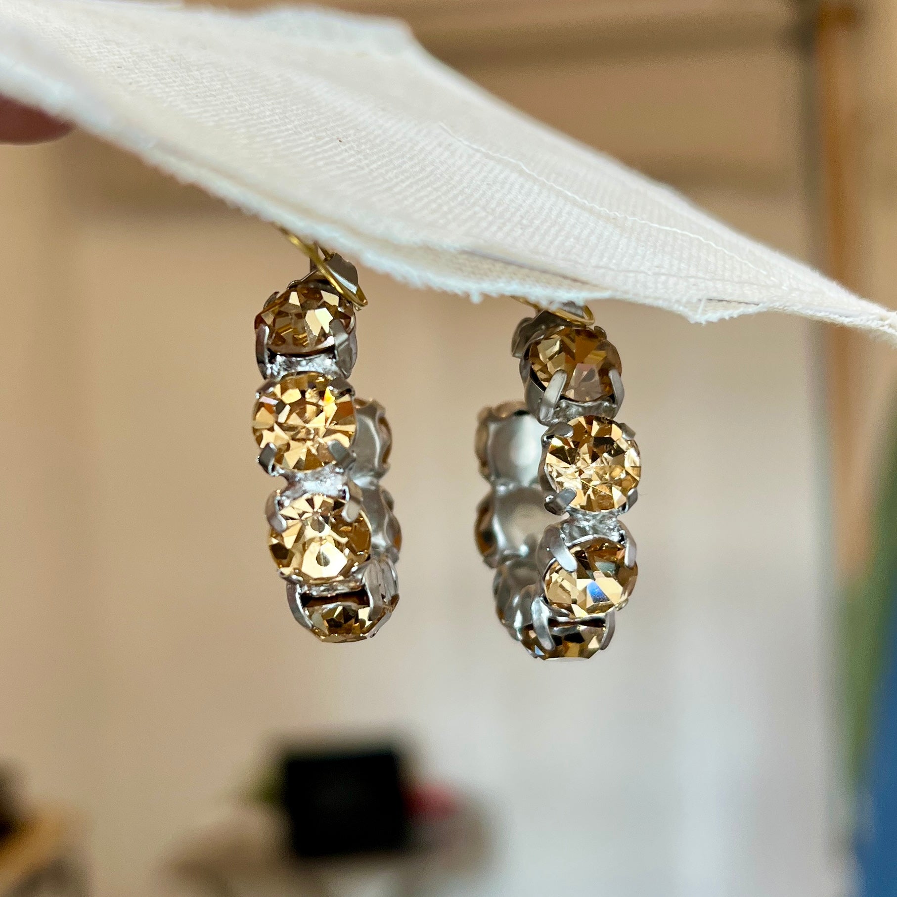 Forte Forte 14191 Crystal Hoop Earrings Ambra