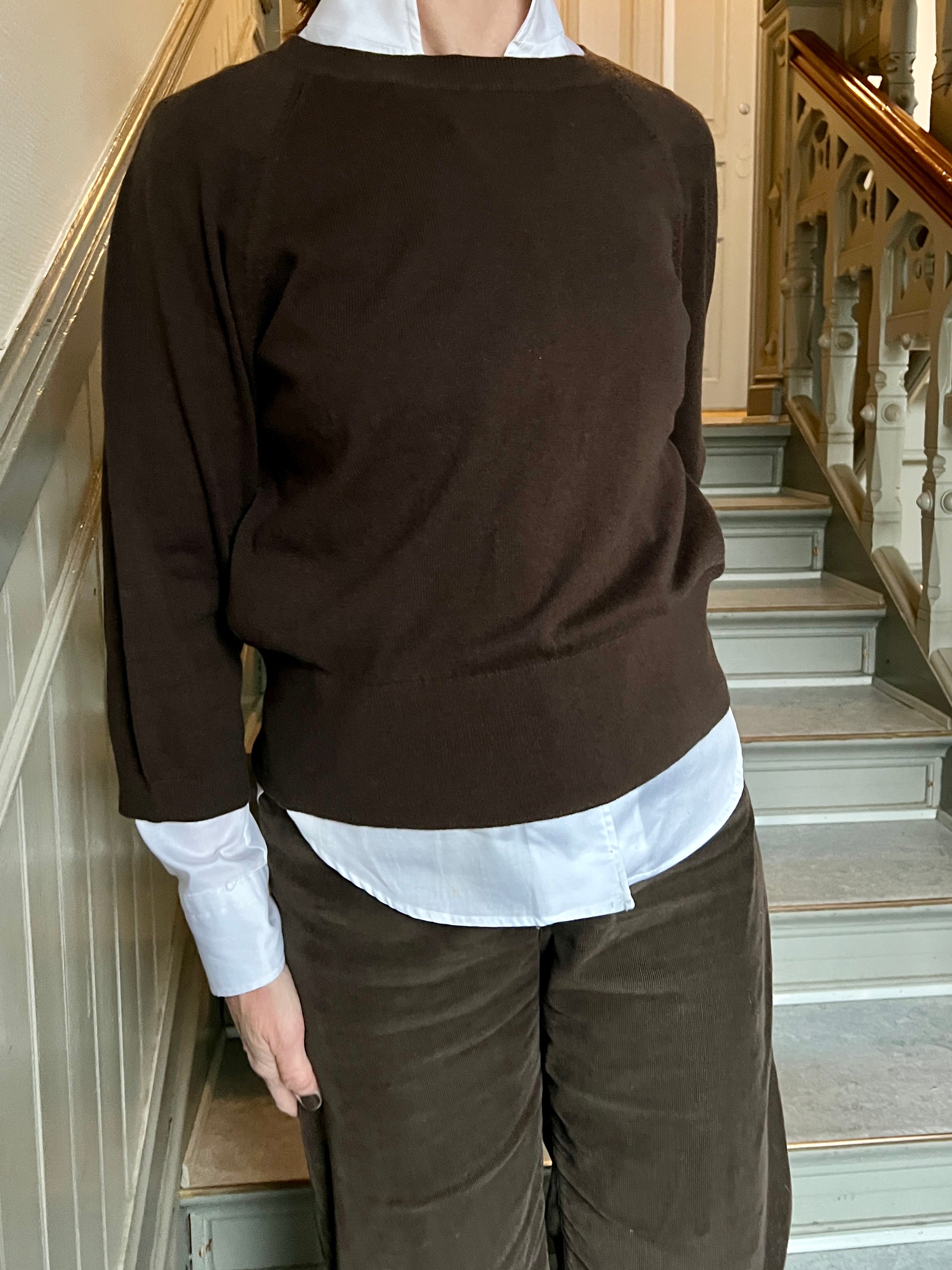 FTC Cashmere 3/4-ærme Sweater Espresso
