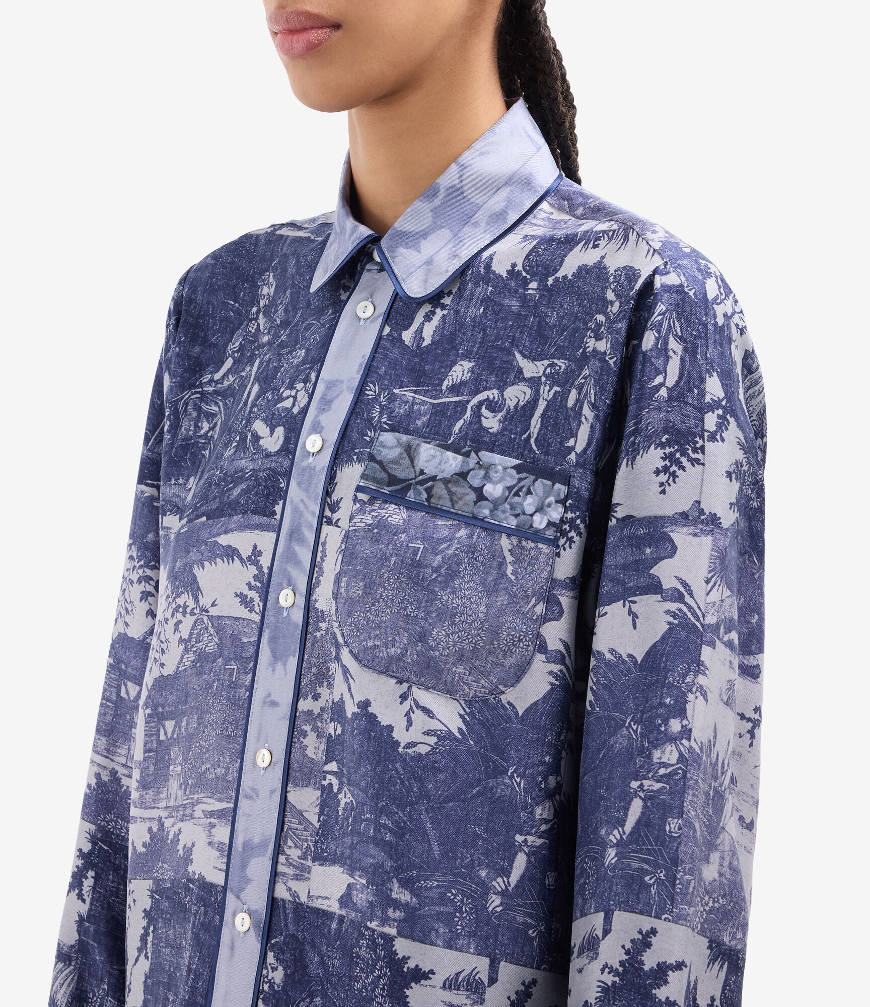 Pierre-Louis Mascia Aloe Silke Skjorte Indaco