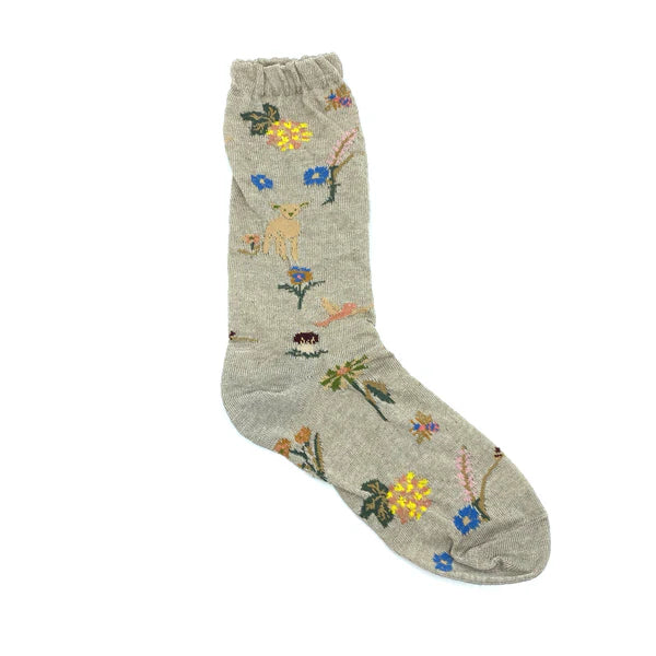 Antipast Garden Flowers Strømper Beige