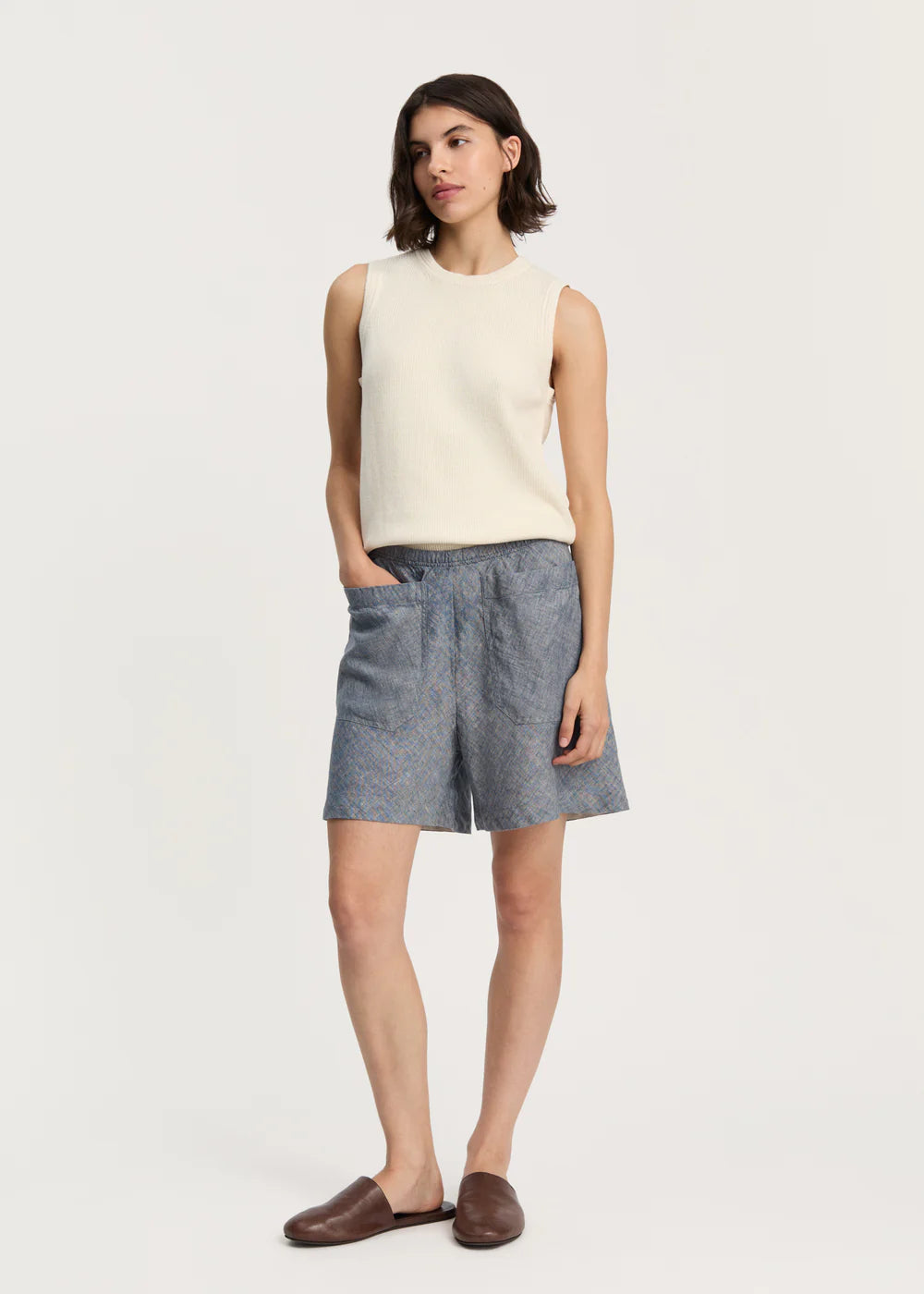 Aiayu Aliba Linen Shorts Night Sky