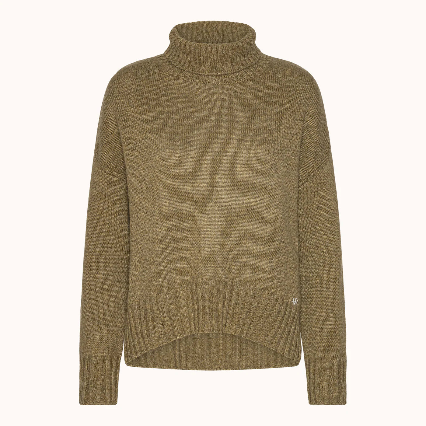 WUTH Amalie Cashmere Rullekrave Sweater Moss Green