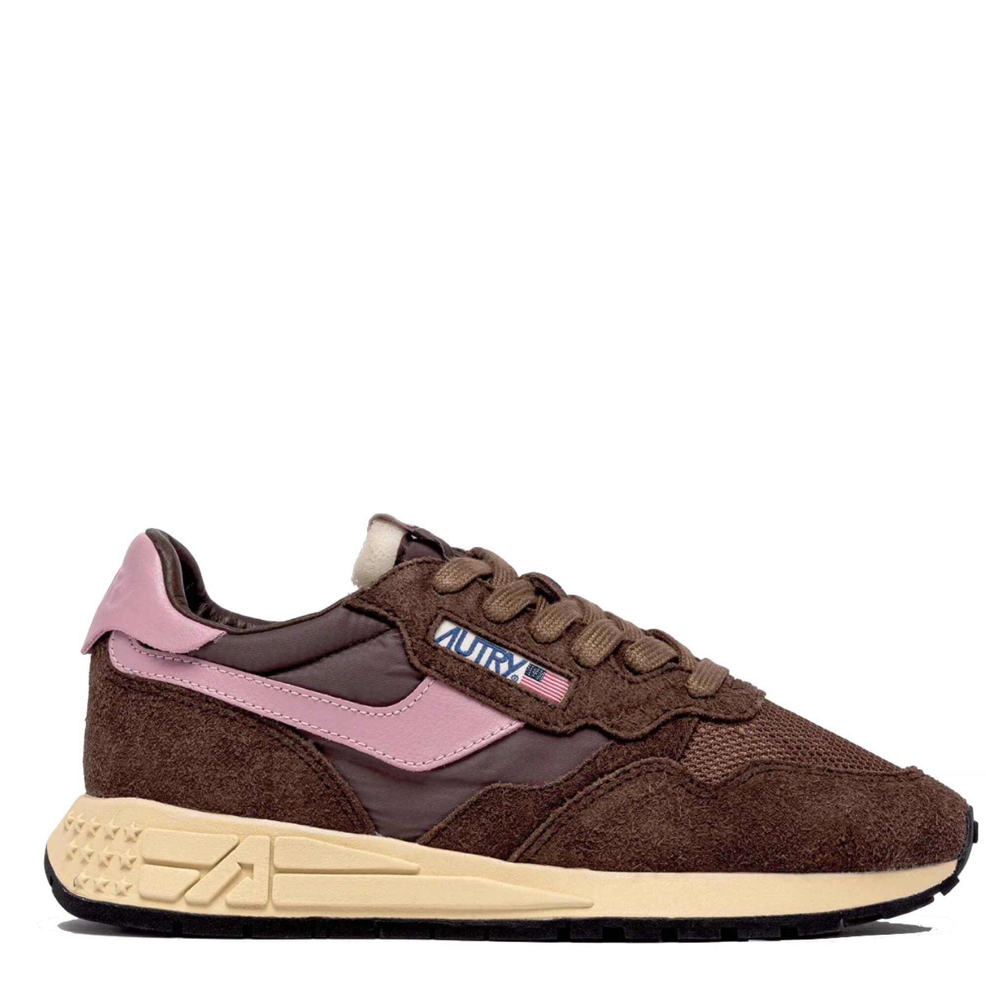 Autry Reelwind Ruskind Sneakers Brun/rosa