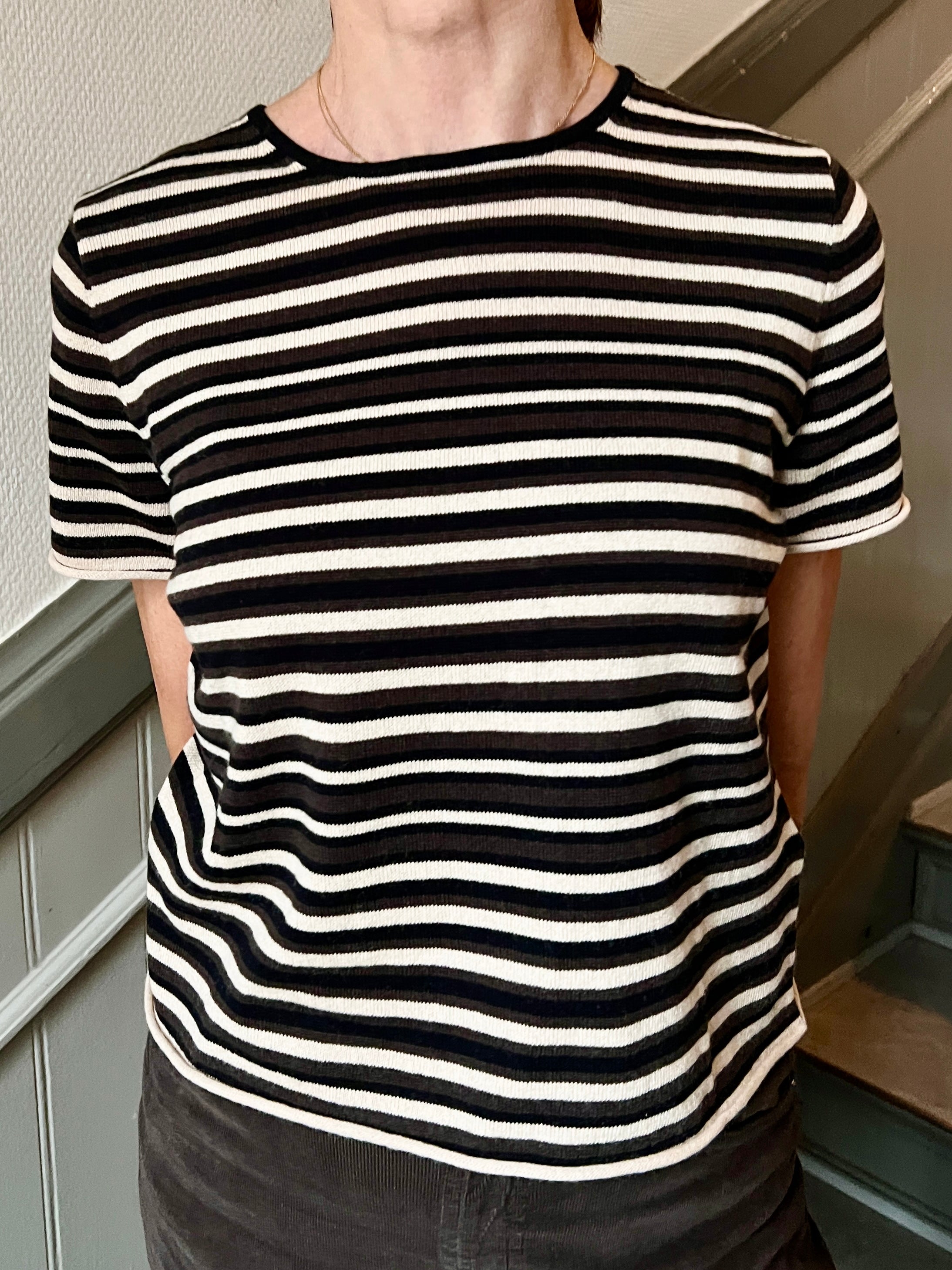 FTC Cashmere Kortærmet Stribet Top