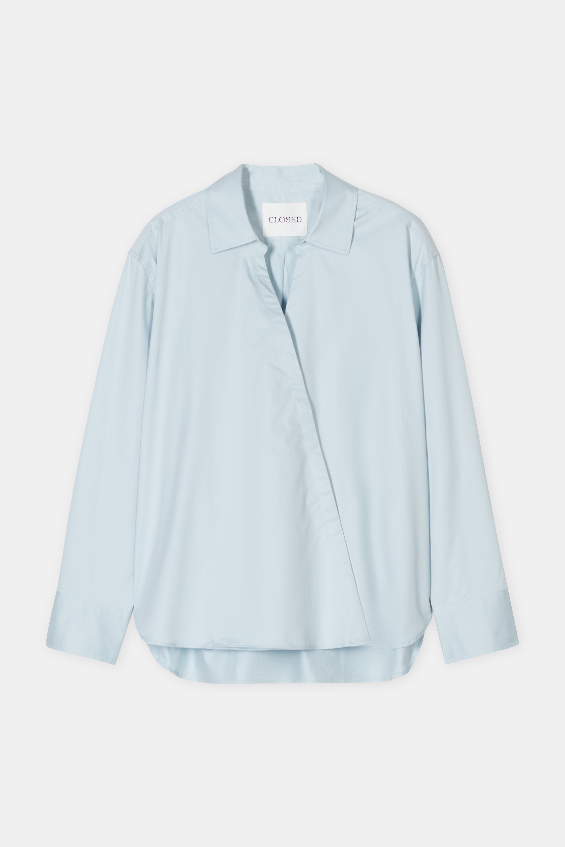 Closed Asymmetric Shirt Light Sky Blue