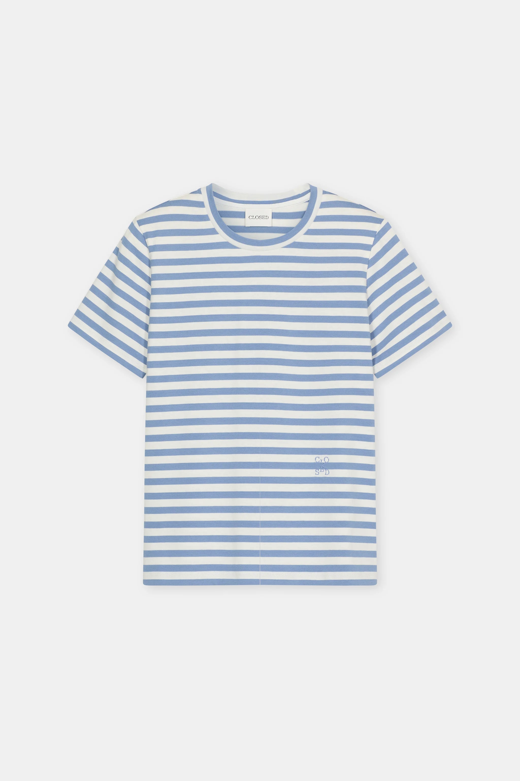 Closed Basic T-shirt Stribet Stone Blue