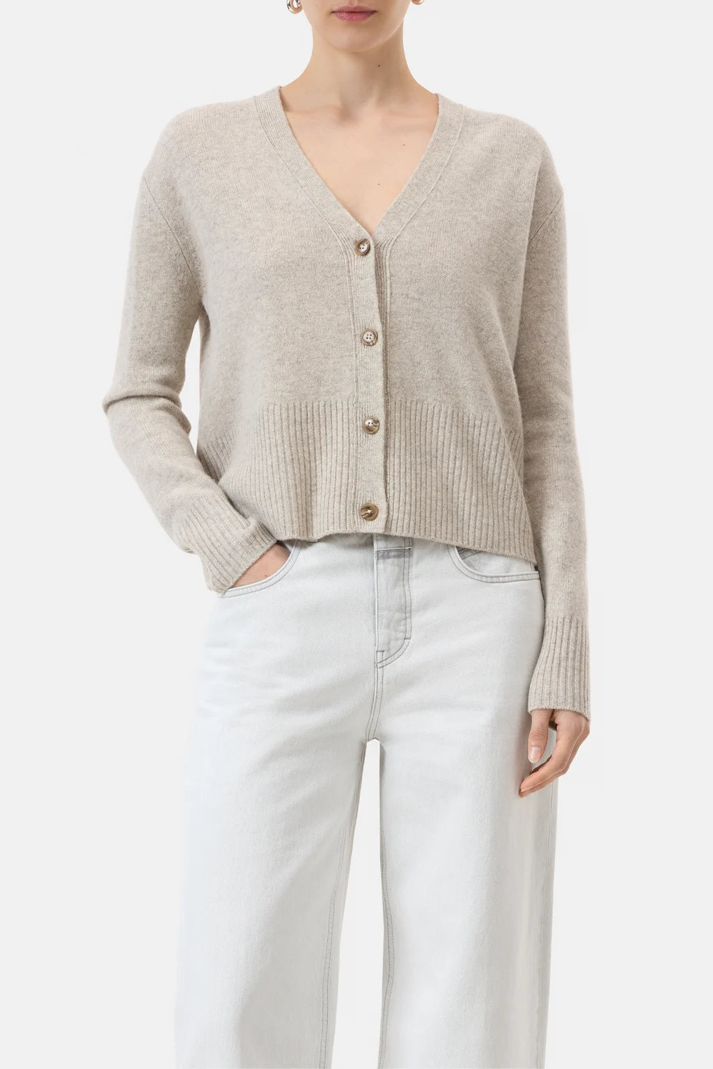 Closed Uld Cardigan Beige Melange