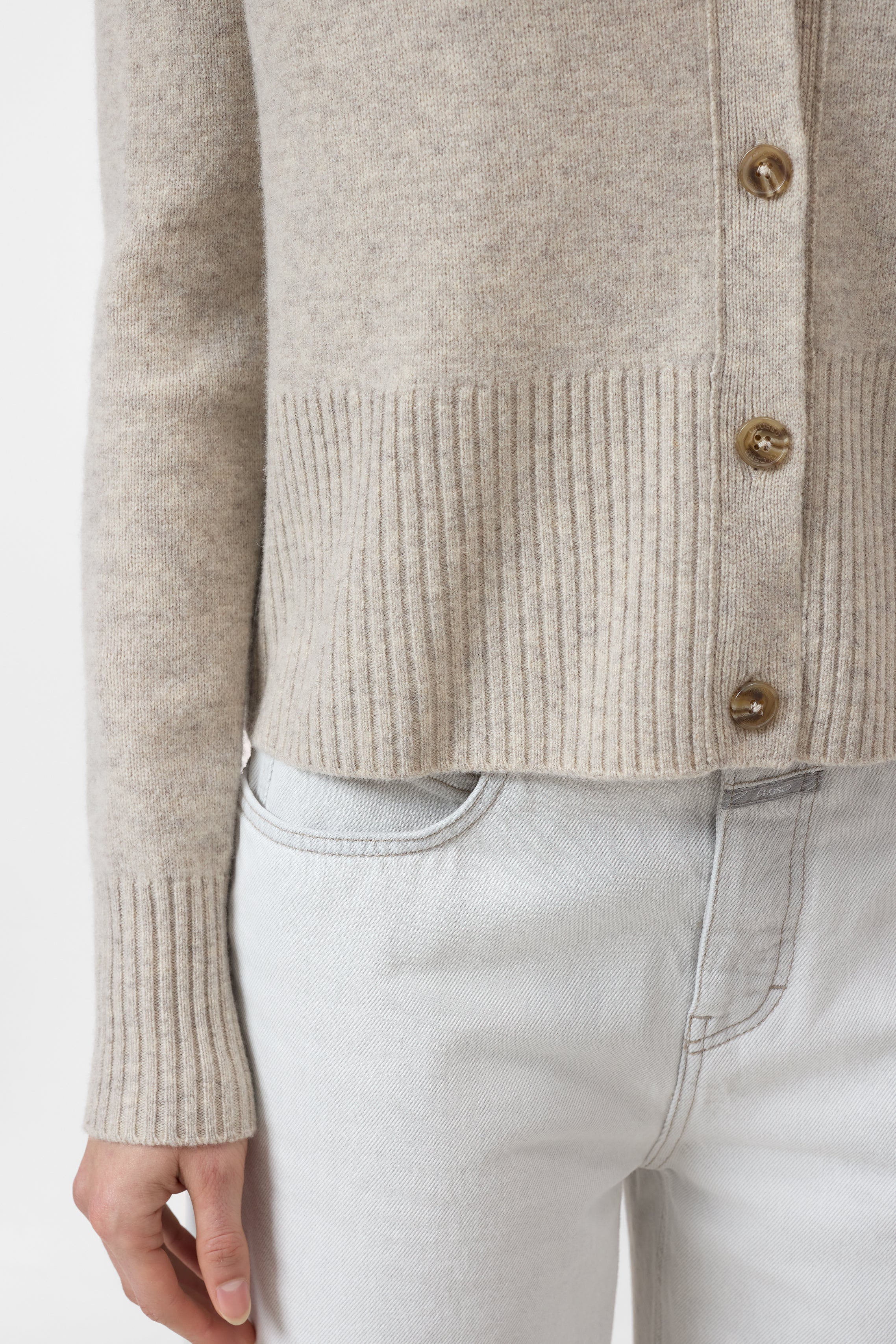 Closed Uld Cardigan Beige Melange