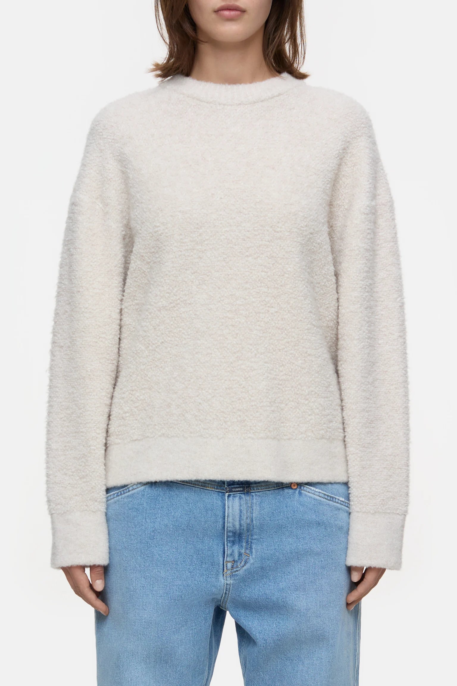 Closed Wool blend bouclé Jumper Pearl Beige