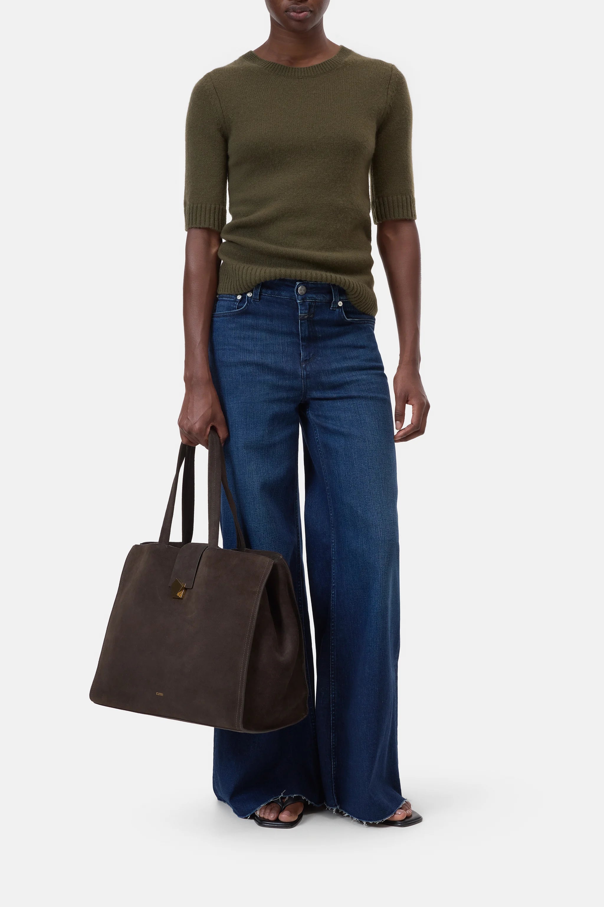 Closed Cashmere Kortærmet Strik Deep Olive