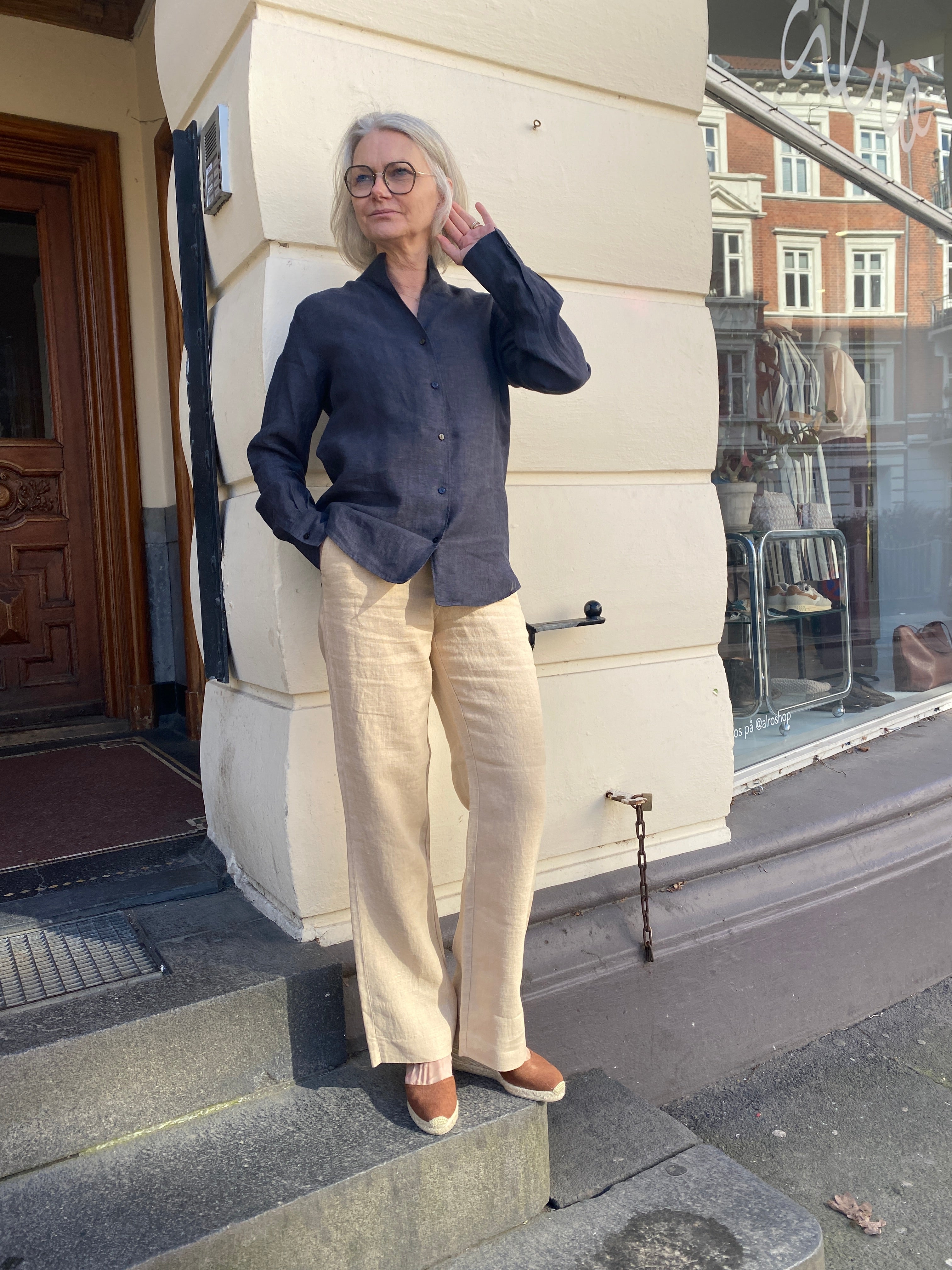 Xacus Sasha Hør Skjorte Gråblå