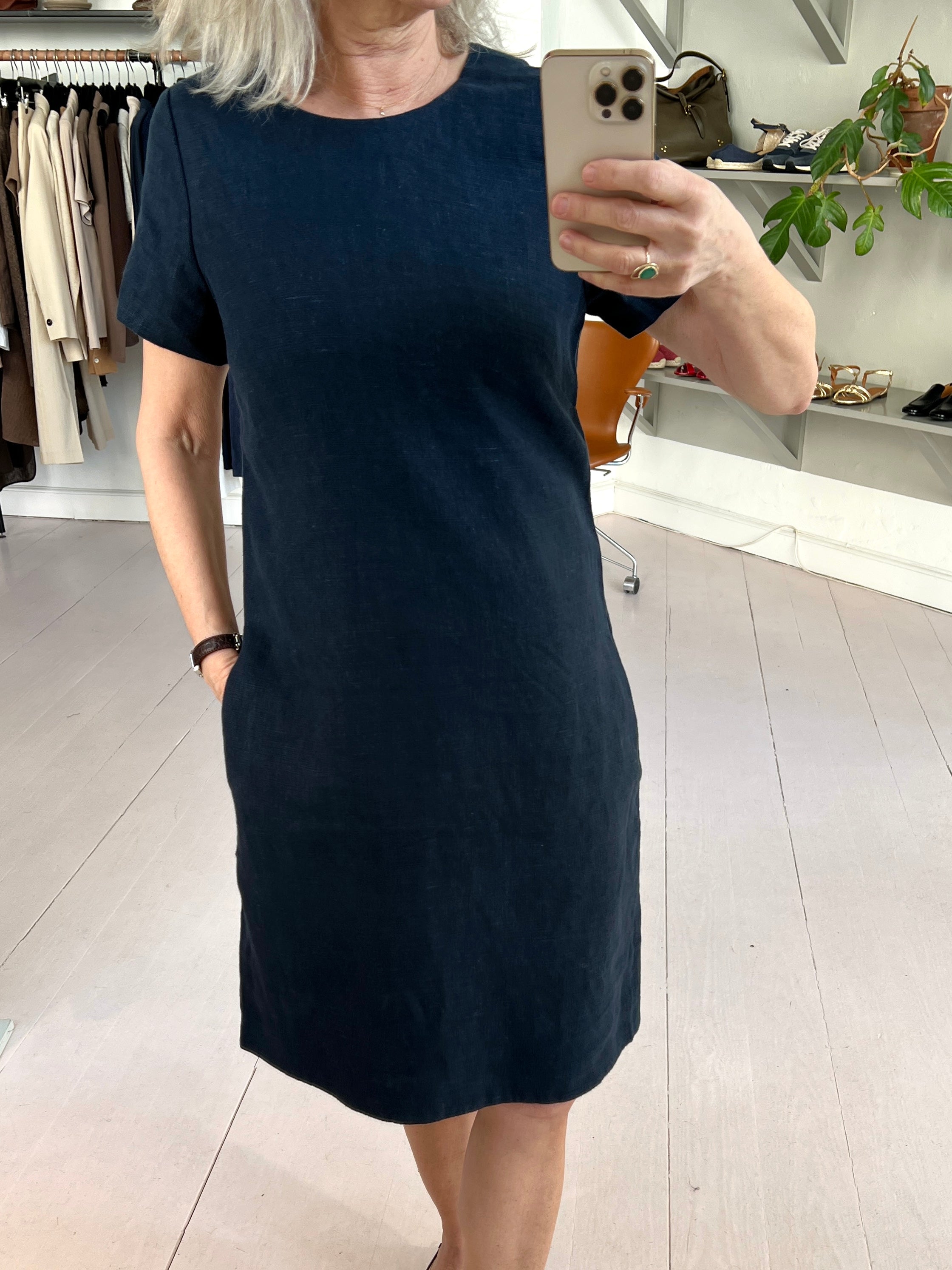 Stenströms Lisen Hør Kjole Marine