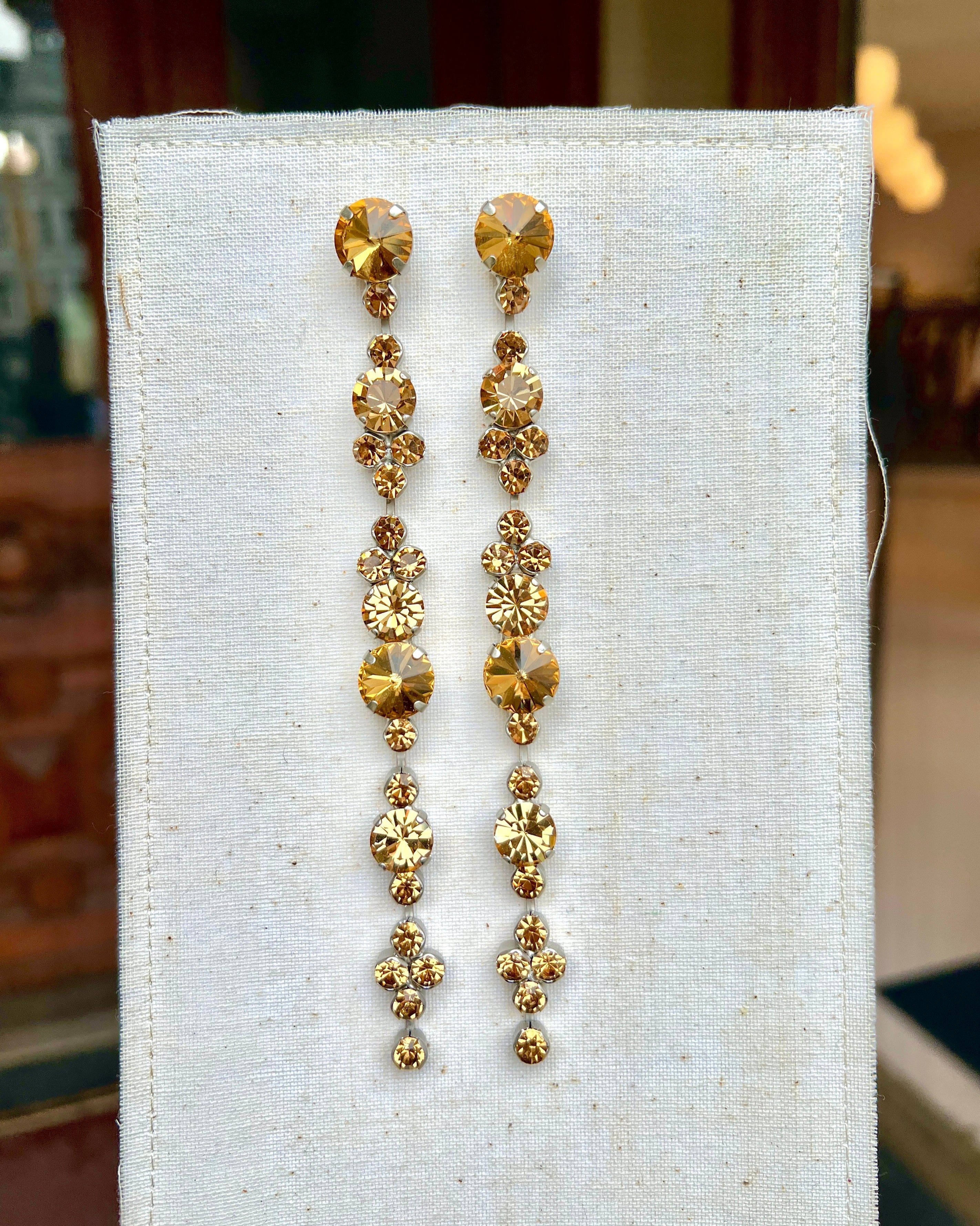 Forte Forte 14188 Dangling Earrings w. Crystal Detailing Ambra