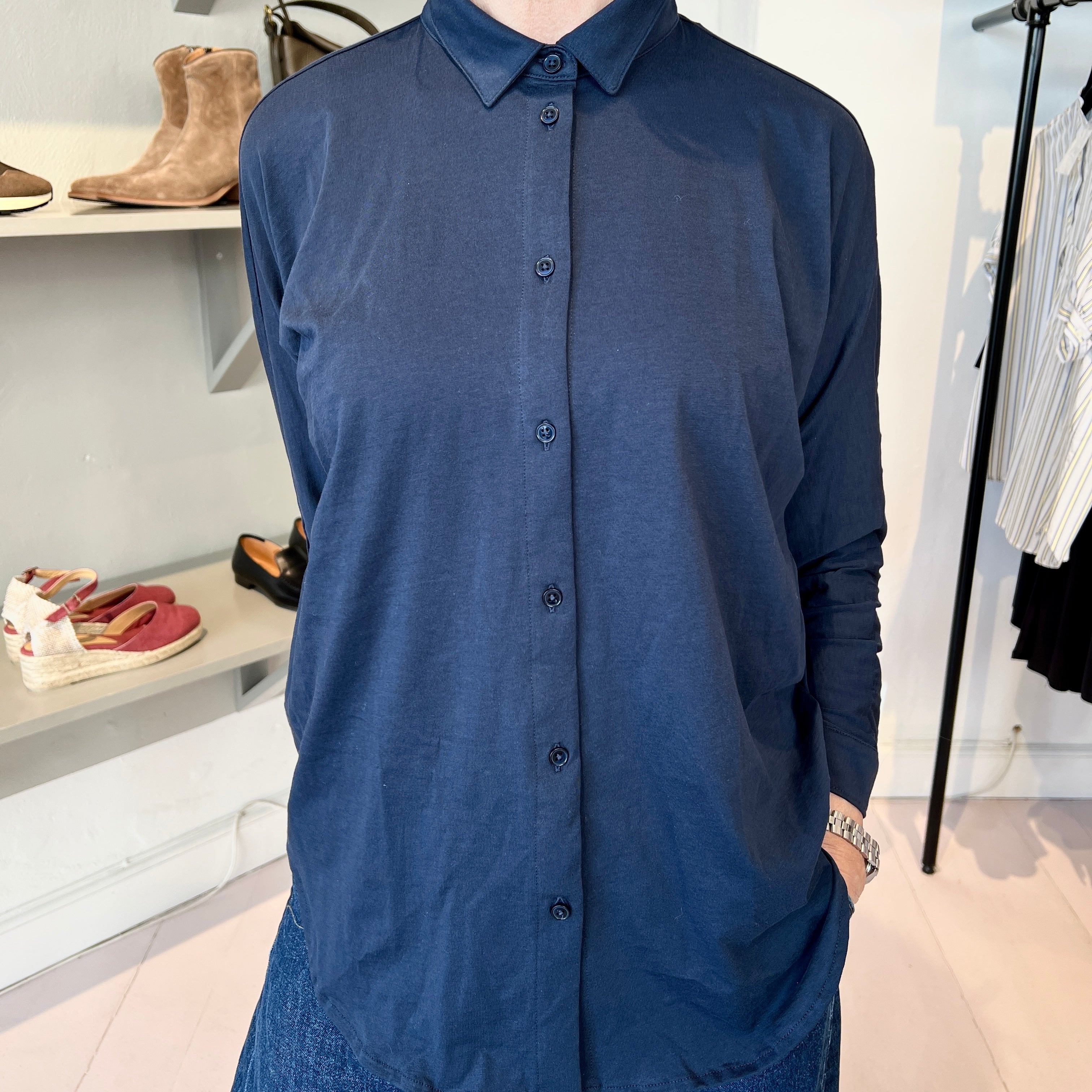 Alrø Norma Jersey Skjorte Marine