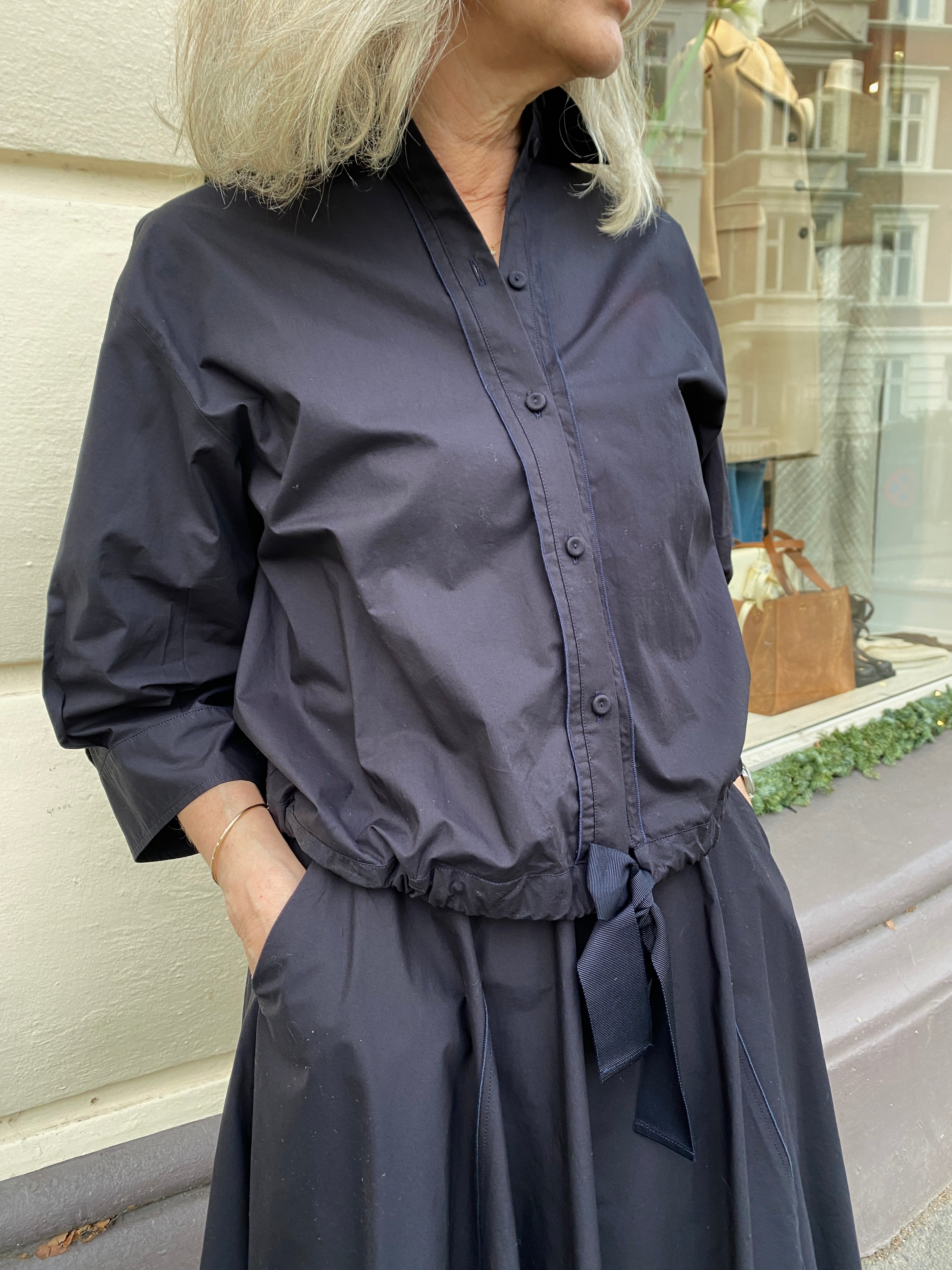 Forte Forte 14608 Half-sleeve Poplin Shirt Notte