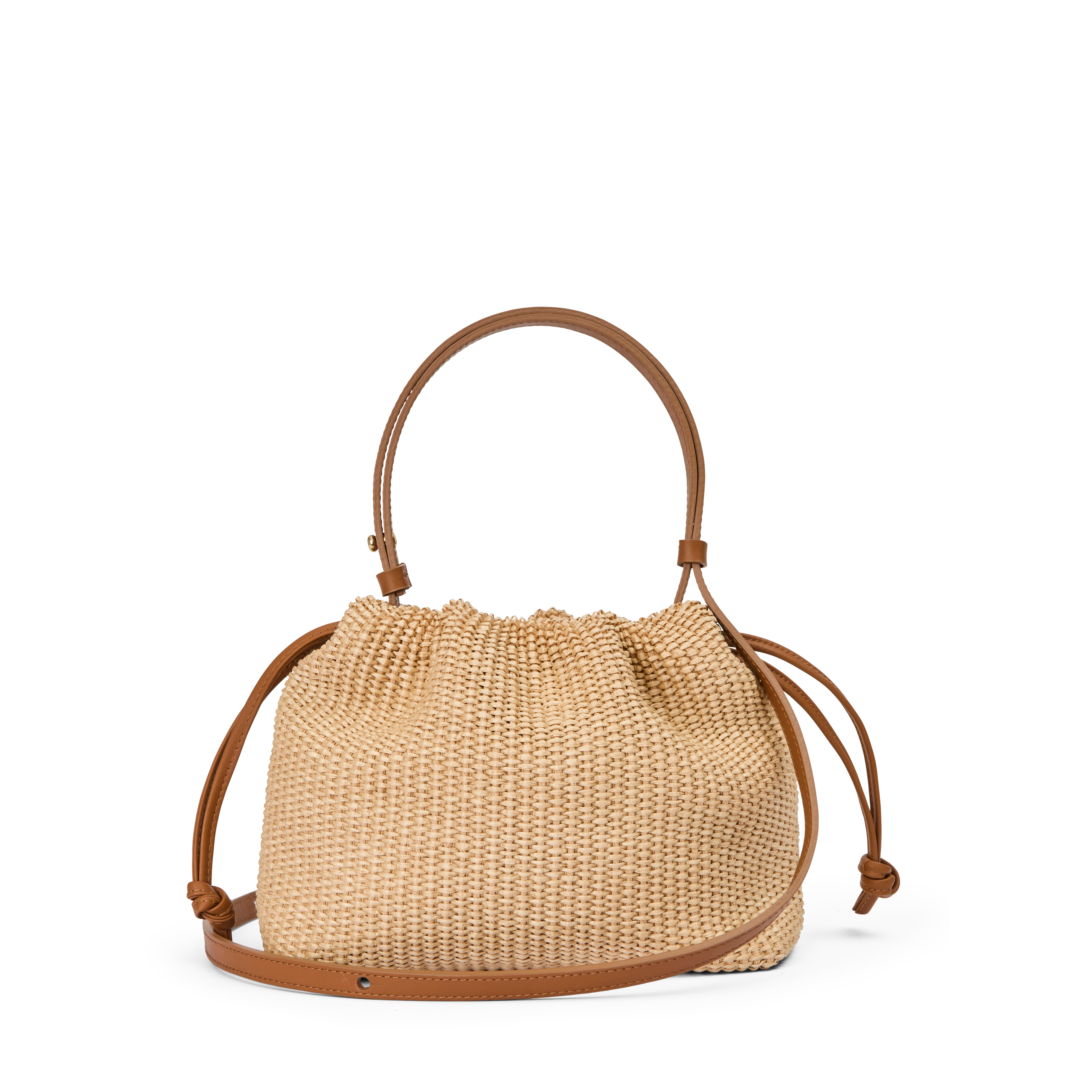 Infinito 2012 Eva Medium Natural Raffia Taske Cognac