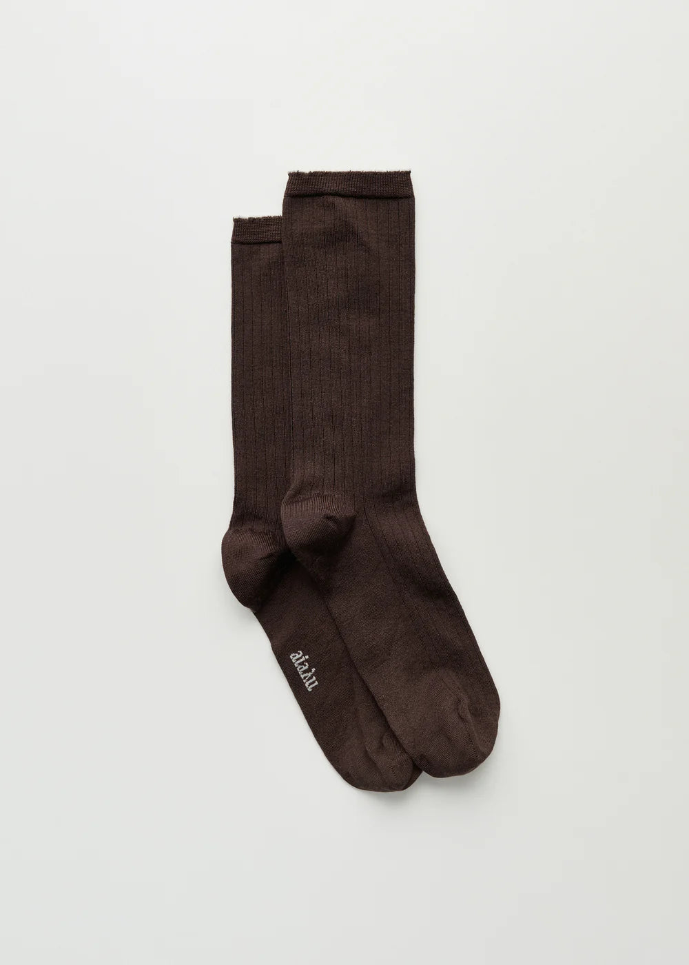 Aiayu Silk Rib Socks Walnut