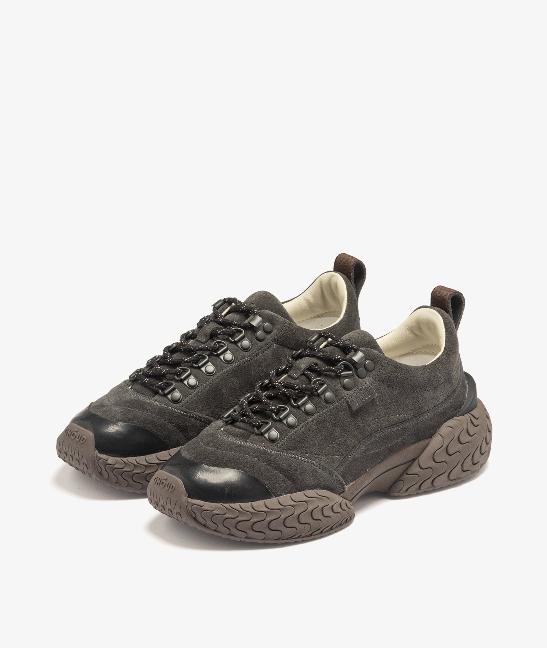 Ghôud Tyre Low/Wom Suede/Leather Asphalt/Cacao