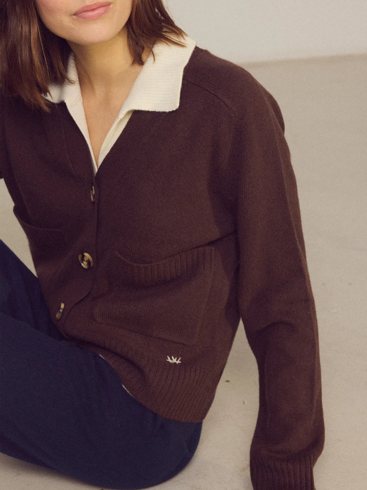 WUTH Grandpa Cashmere Cardigan Cacao