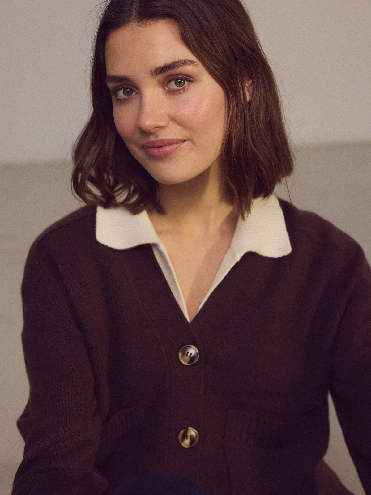 WUTH Grandpa Cashmere Cardigan Cacao