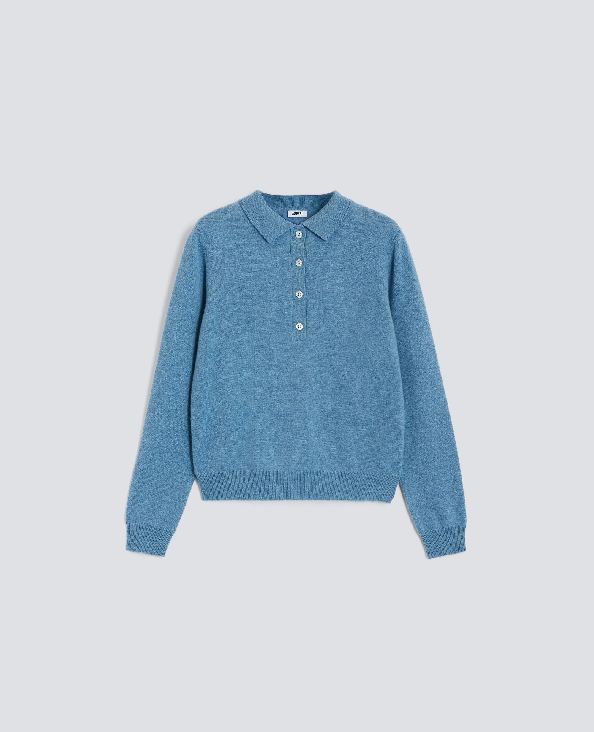 Aspesi Cashmere Poloskjorte Sky Blue