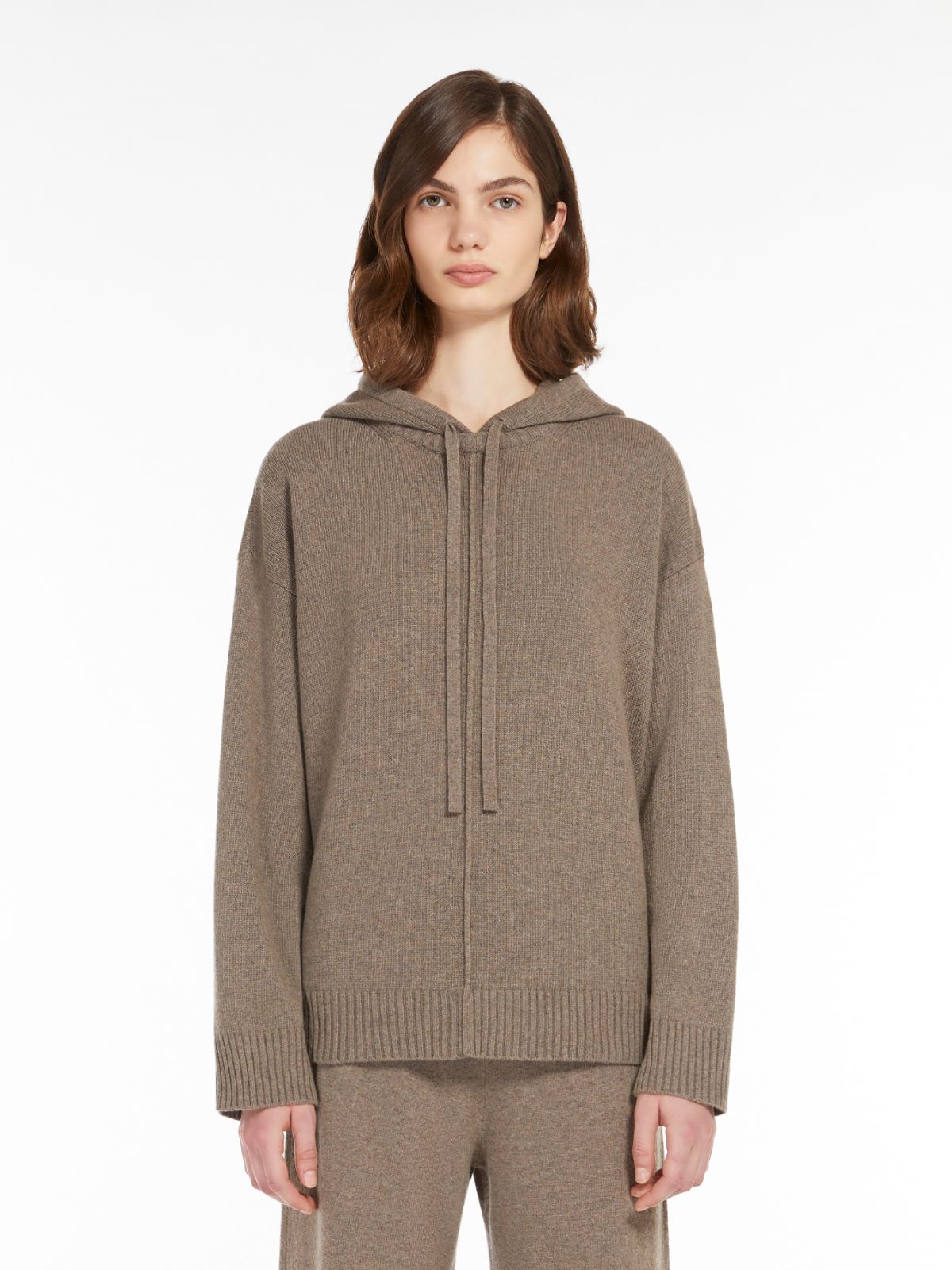 Max Mara Weekend Jerez Knitted Hoodie Light Brown