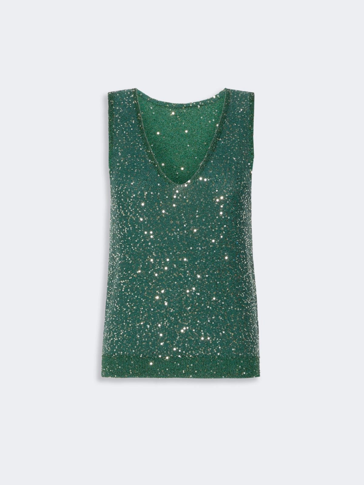 Max Mara Weekend Milord Top i grøn med Pailetter