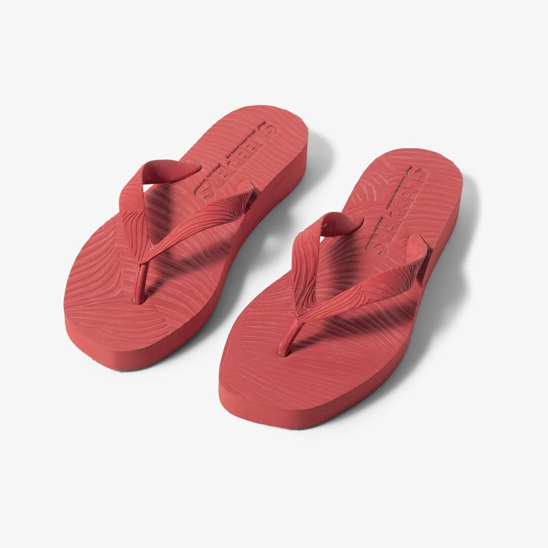 Sleepers Tapered Platform Flip Flops Red